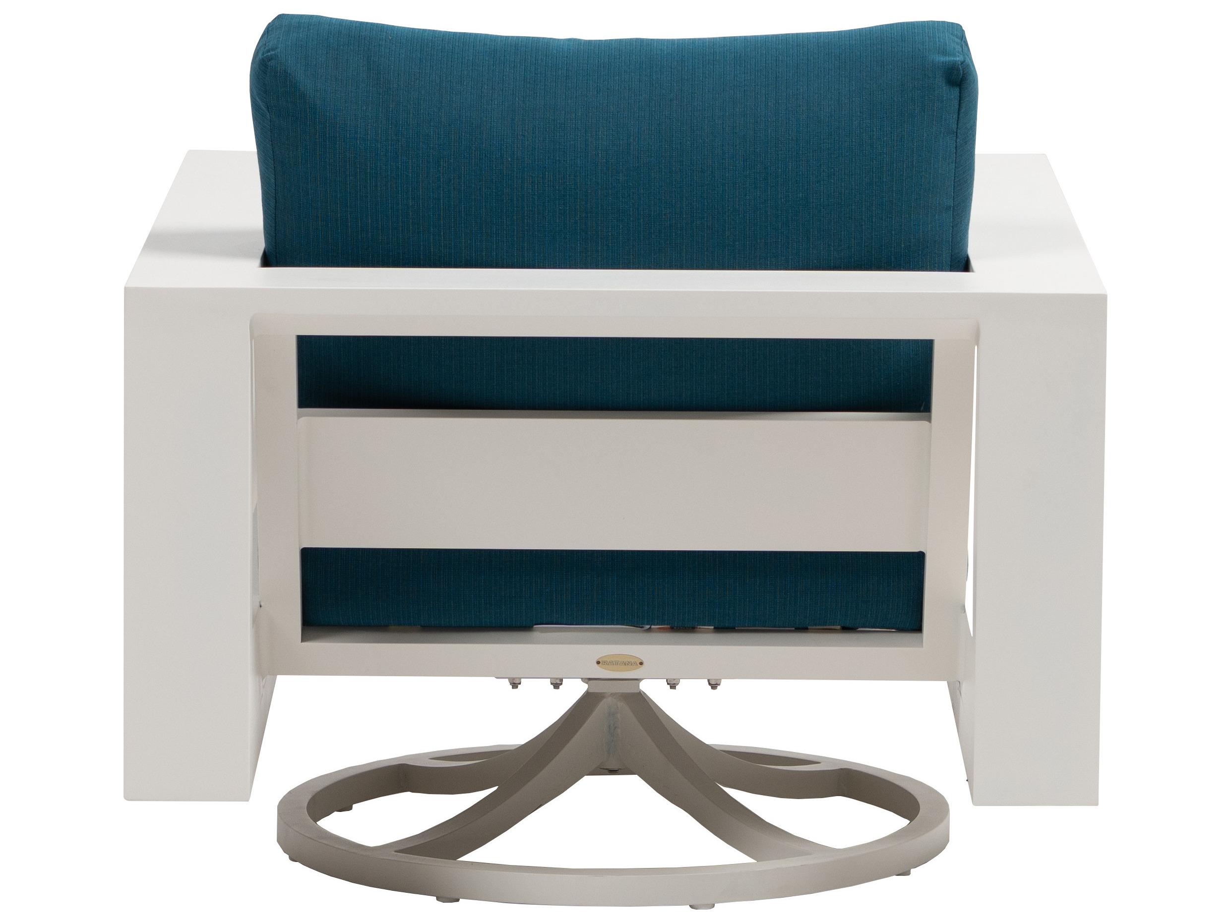 Ratana Elements Silver Talc White Aluminum Cushion Lounge Chair