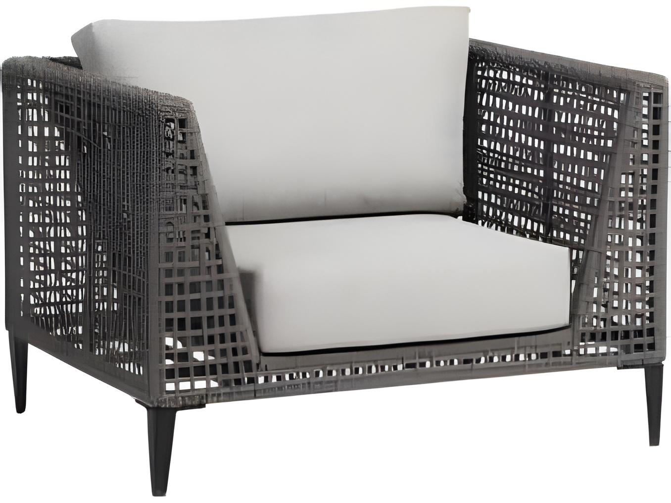 Ratana Genval Silver Black Aluminum Cushion Lounge Chair