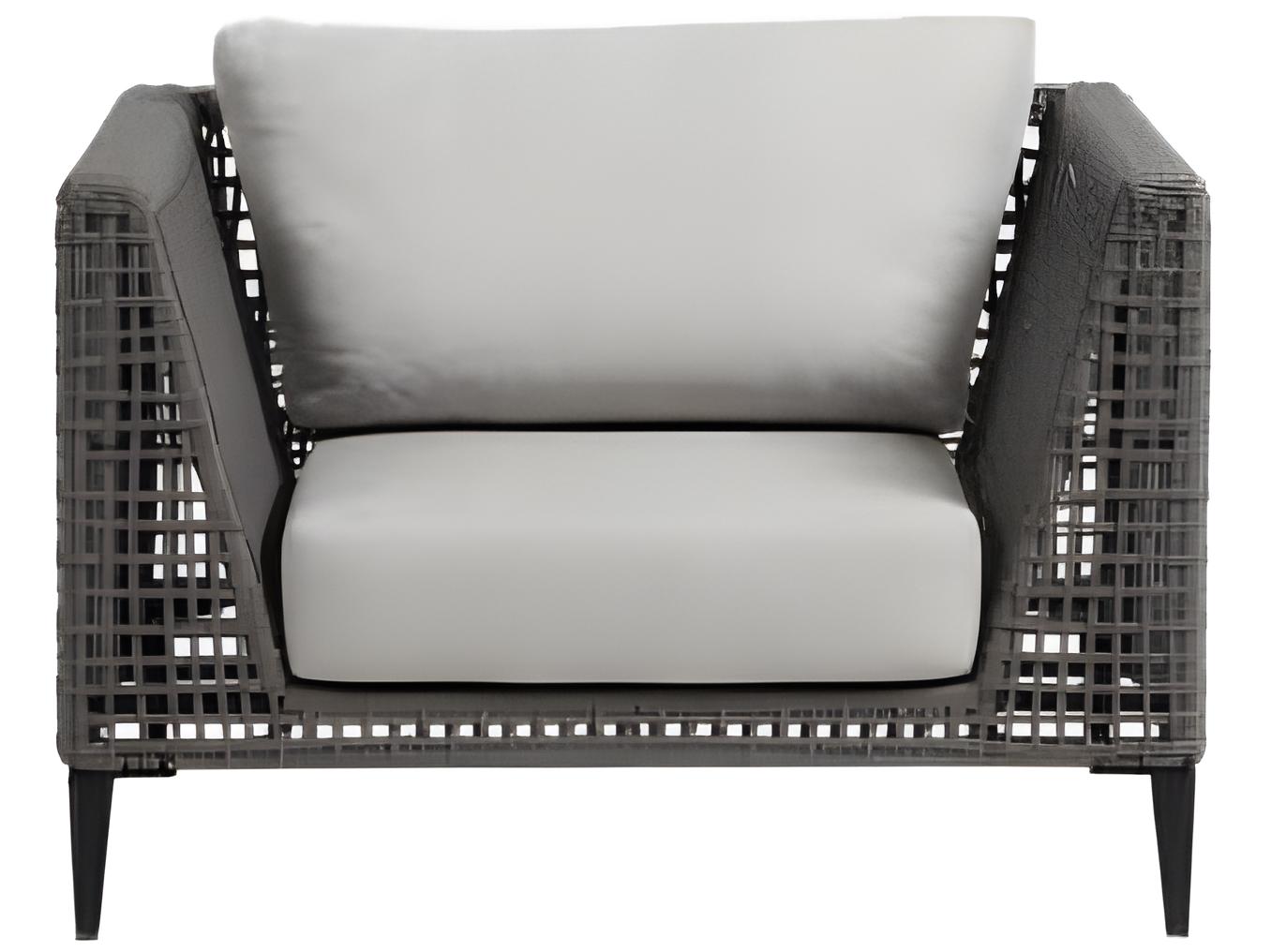 Ratana Genval Silver Black Aluminum Cushion Lounge Chair