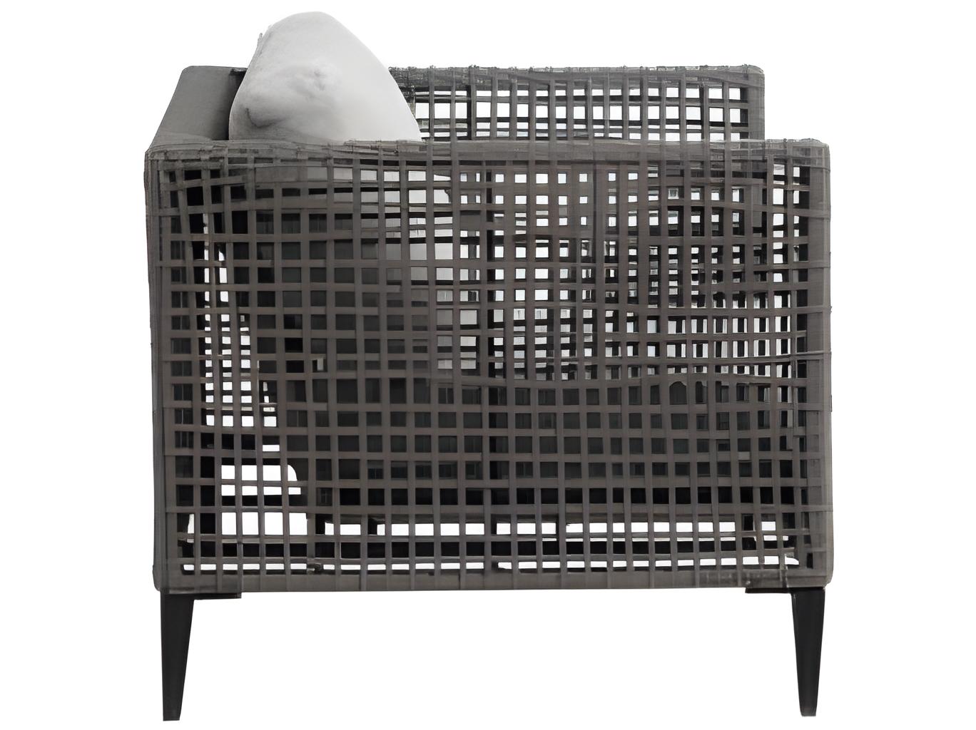 Ratana Genval Silver Black Aluminum Cushion Lounge Chair