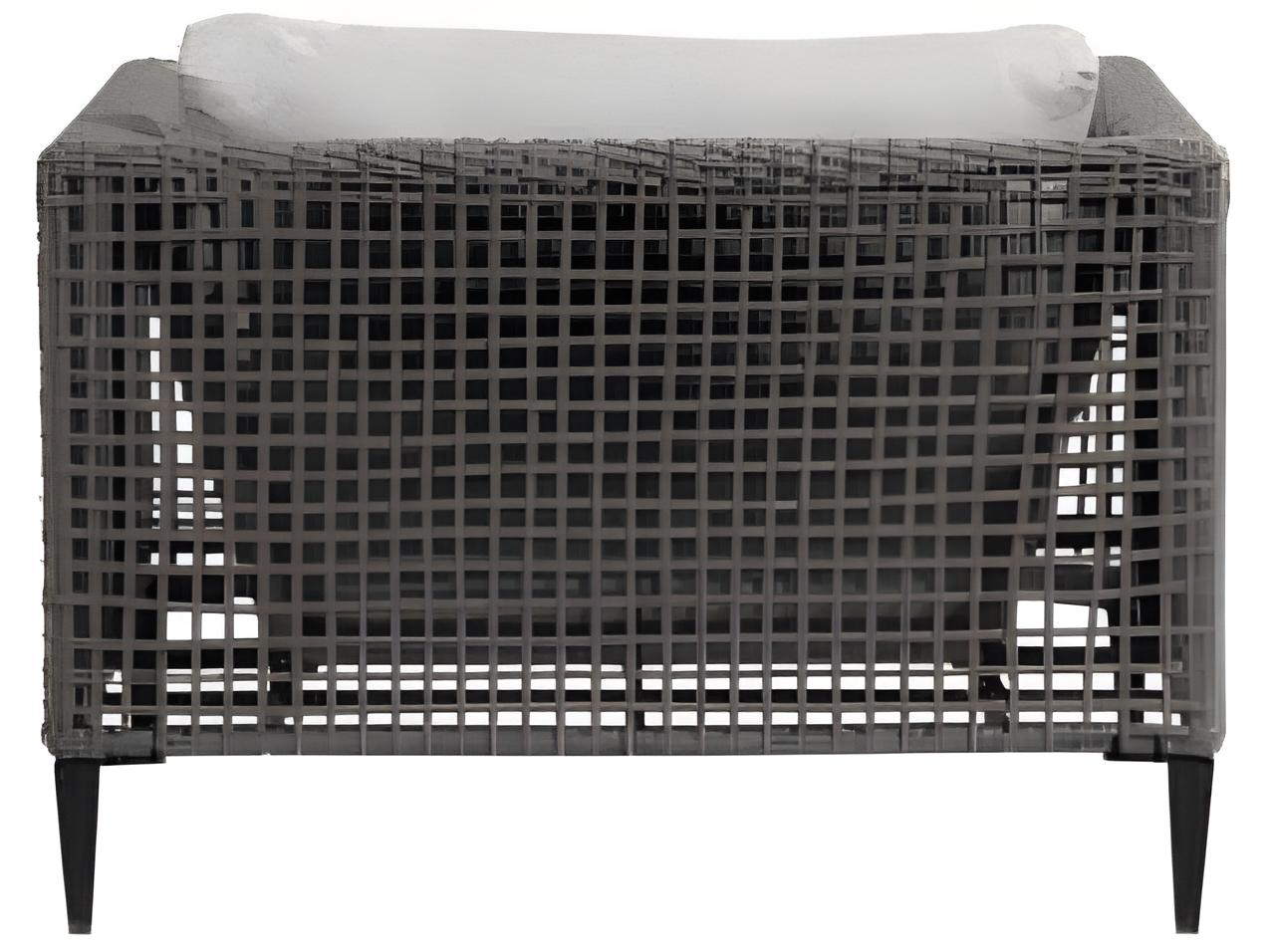 Ratana Genval Silver Black Aluminum Cushion Lounge Chair