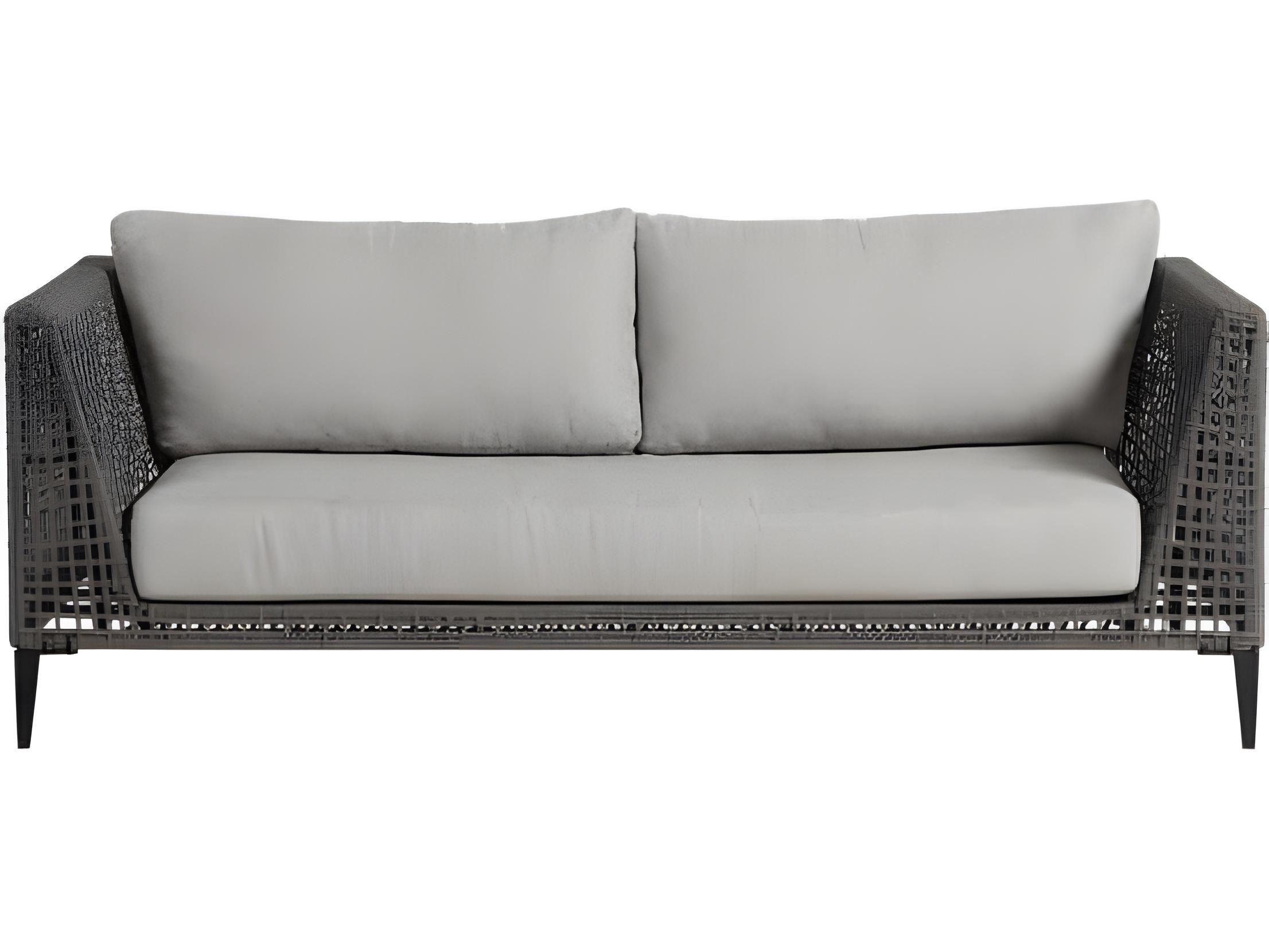 Ratana Genval Silver Black Aluminum Cushion Sofa