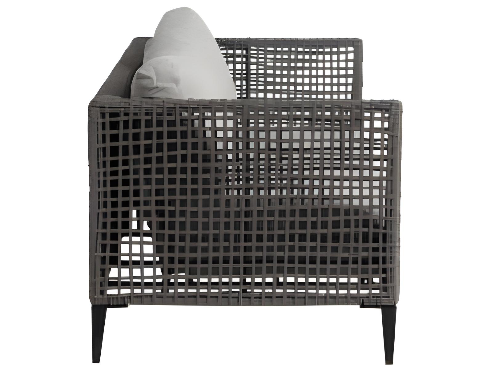 Ratana Genval Silver Black Aluminum Cushion Sofa