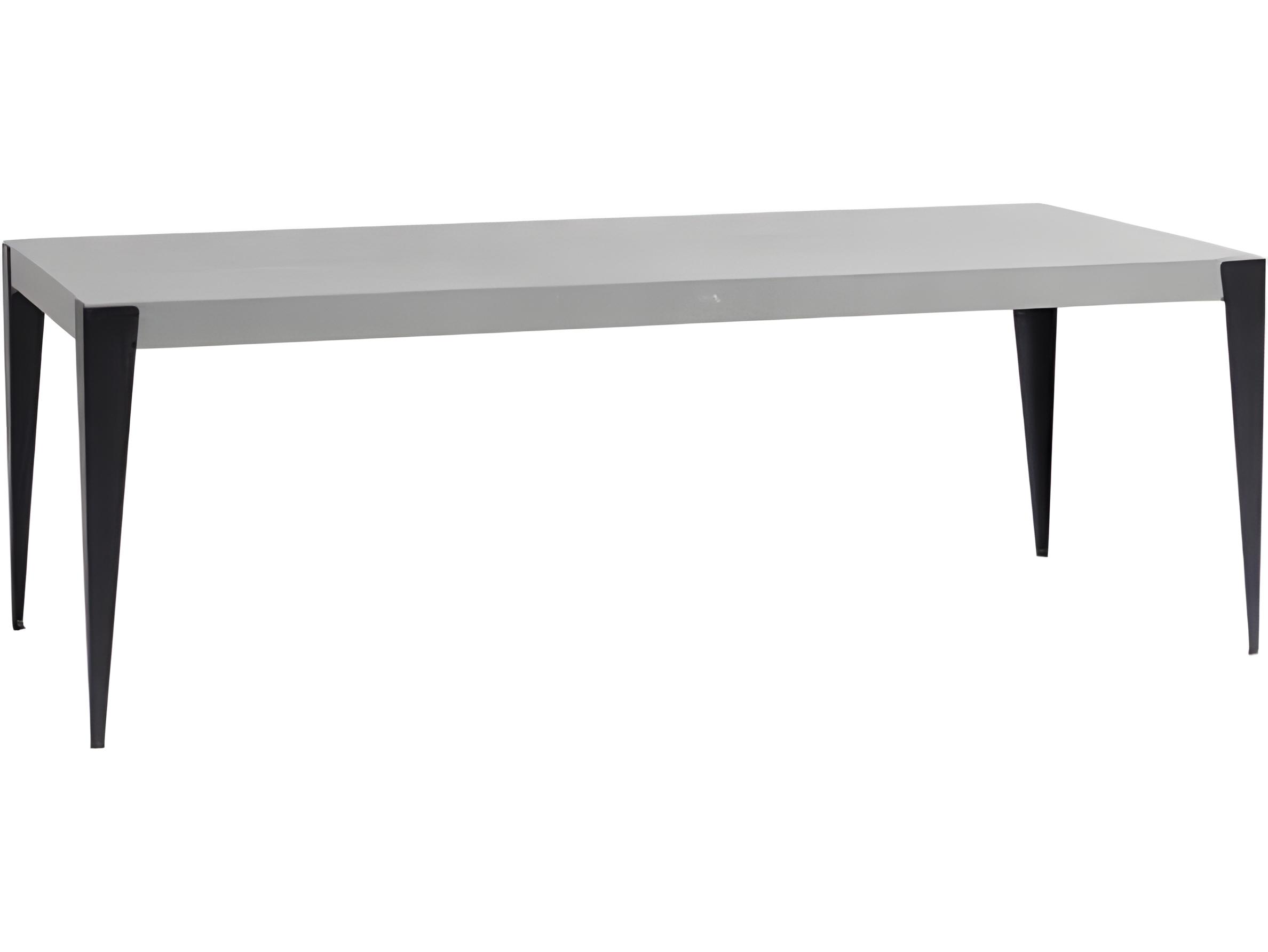 Ratana Genval Silver Black Base & Cement Top Aluminum Rectangular Coffee Table