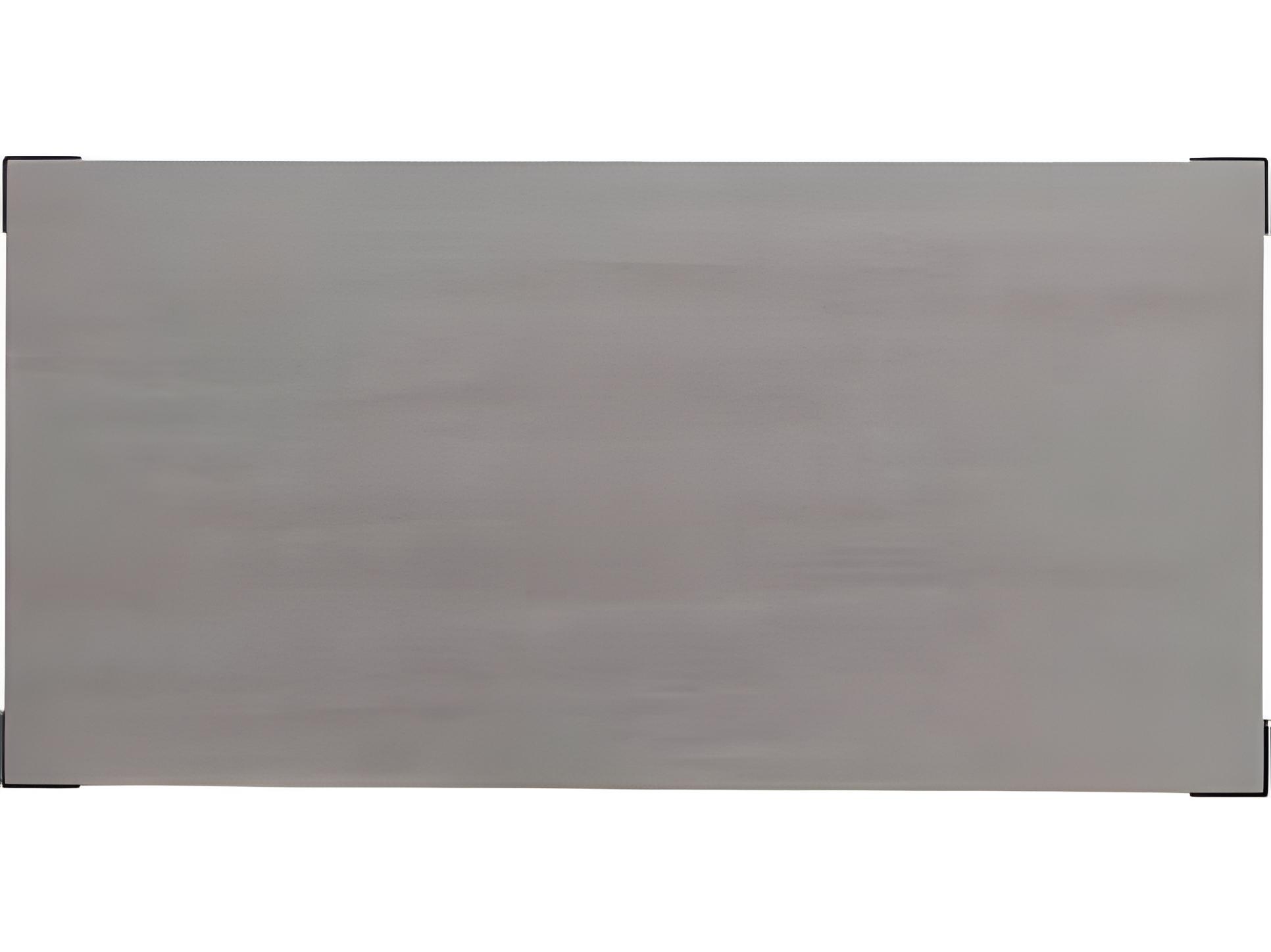 Ratana Genval Silver Black Base & Cement Top Aluminum Rectangular Coffee Table