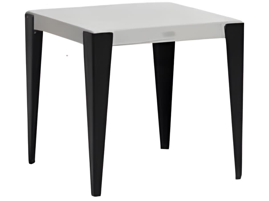 Ratana Genval Silver Black Base & Cement Top Aluminum Square End Table