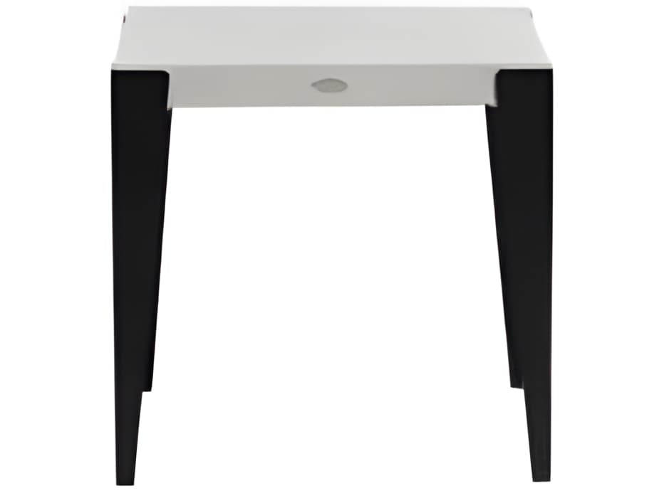 Ratana Genval Silver Black Base & Cement Top Aluminum Square End Table