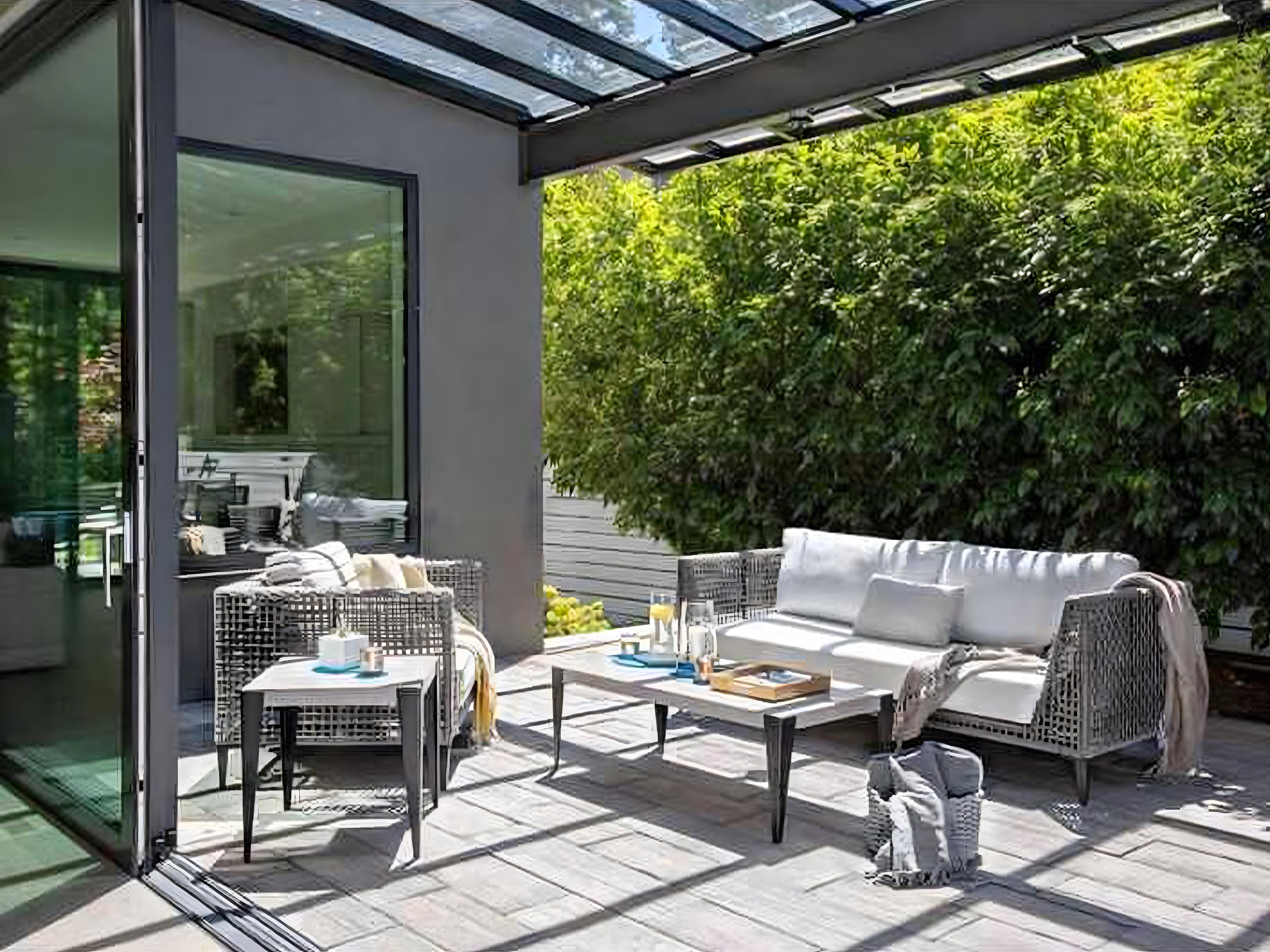 Ratana Genval Silver Black Base & Cement Top Aluminum Square End Table