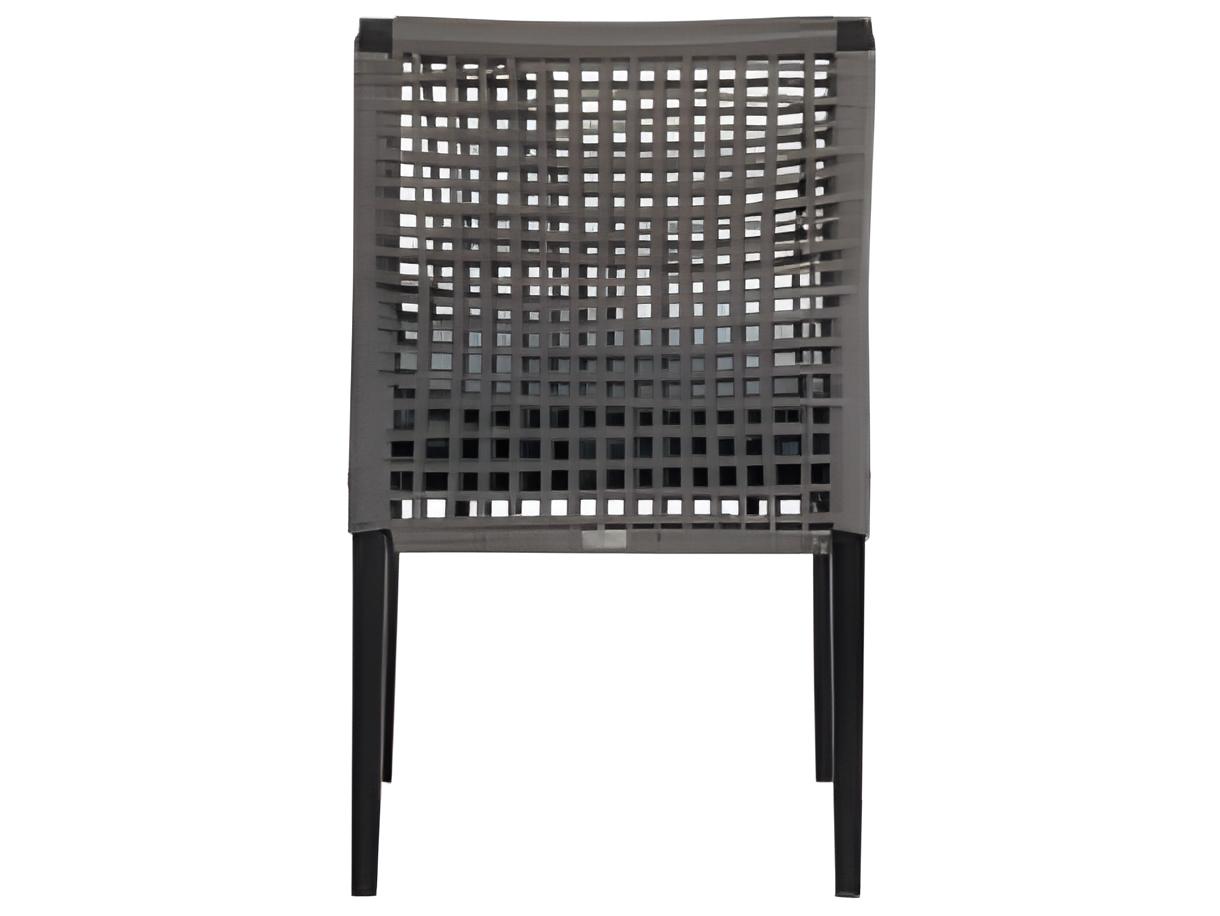 Ratana Genval Silver Black Aluminum Cushion Dining Chair