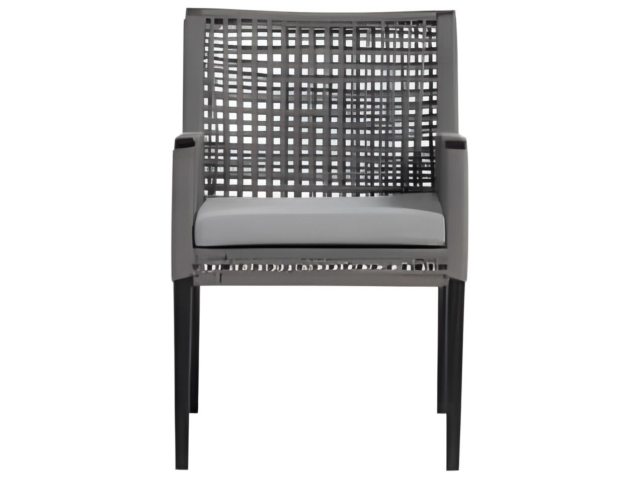Ratana Genval Silver Black Aluminum Cushion Dining Chair