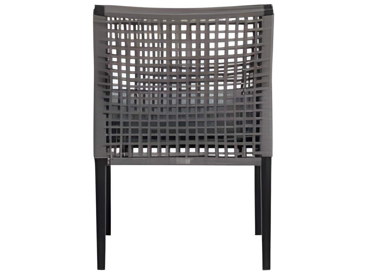 Ratana Genval Silver Black Aluminum Cushion Dining Chair