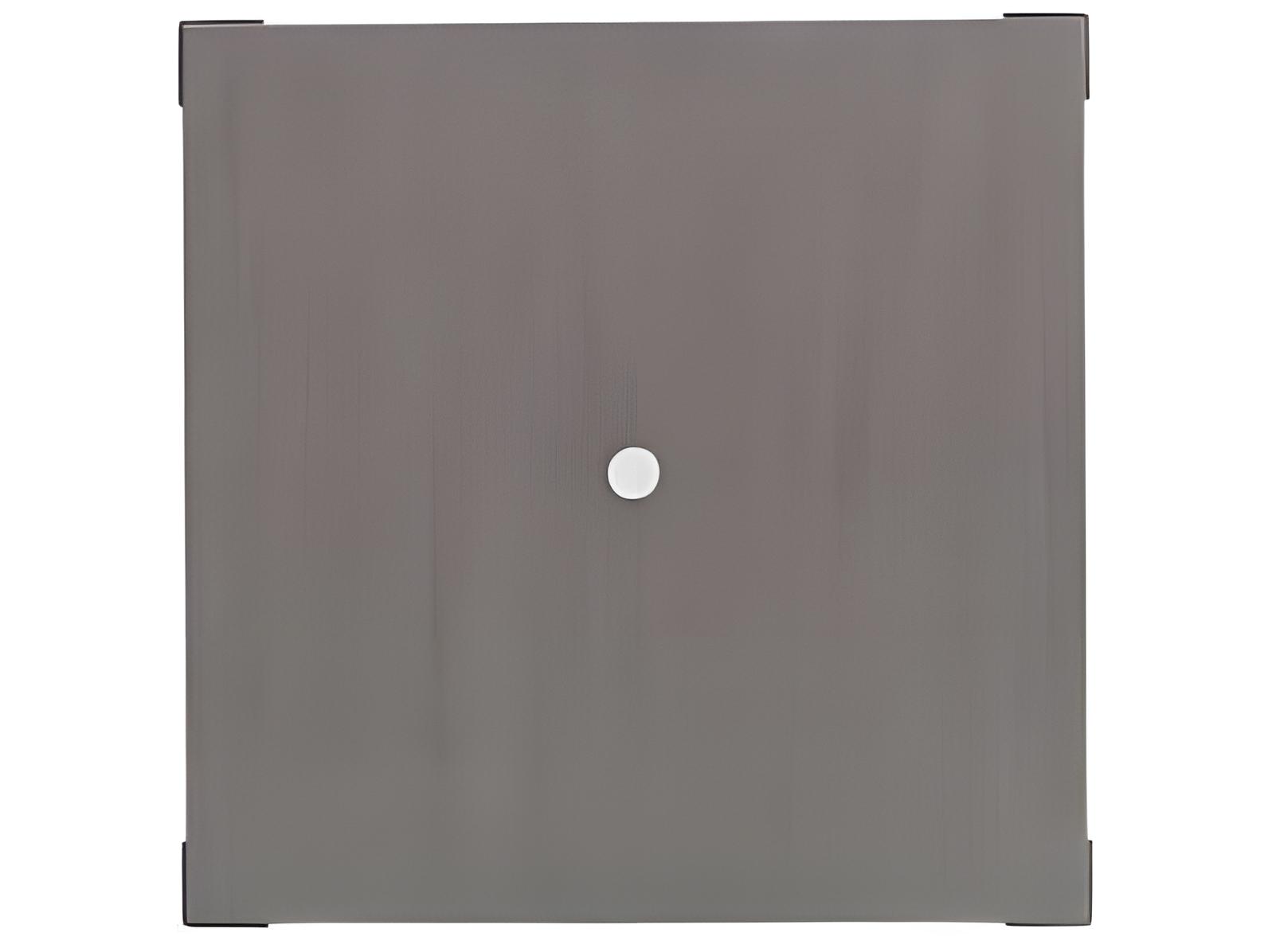 Ratana Genval Silver Black Base & Cement Top Aluminum Square Umbrella Hole Dining Table