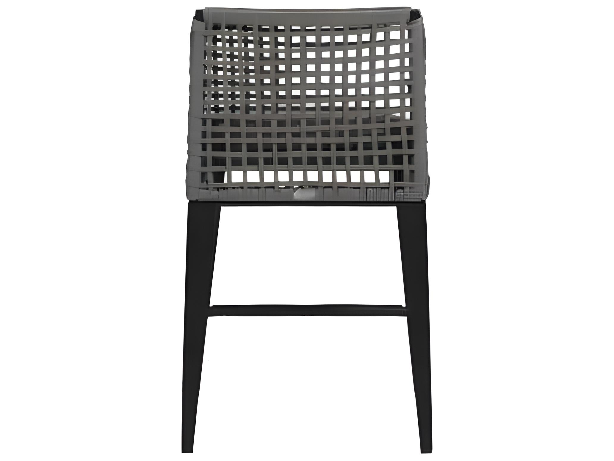 Ratana Genval Silver Black Aluminum Cushion Counter Stool