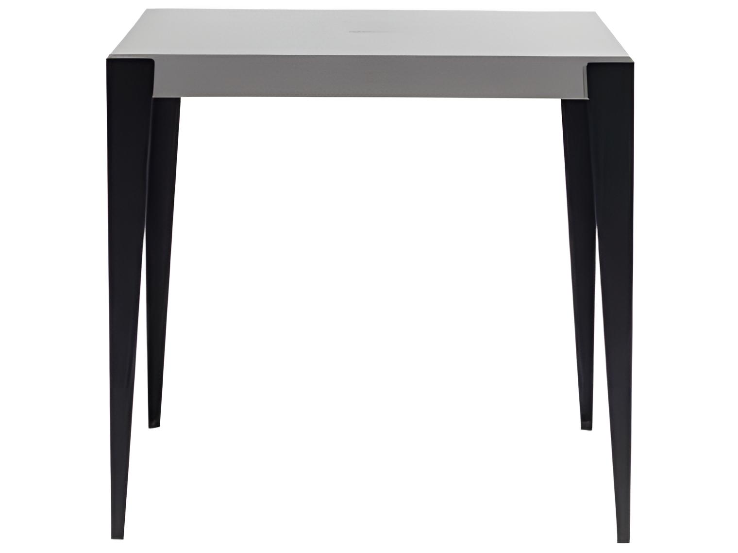 Ratana Genval Silver Black Base & Cement Top Aluminum Square Umbrella Hole Counter Table