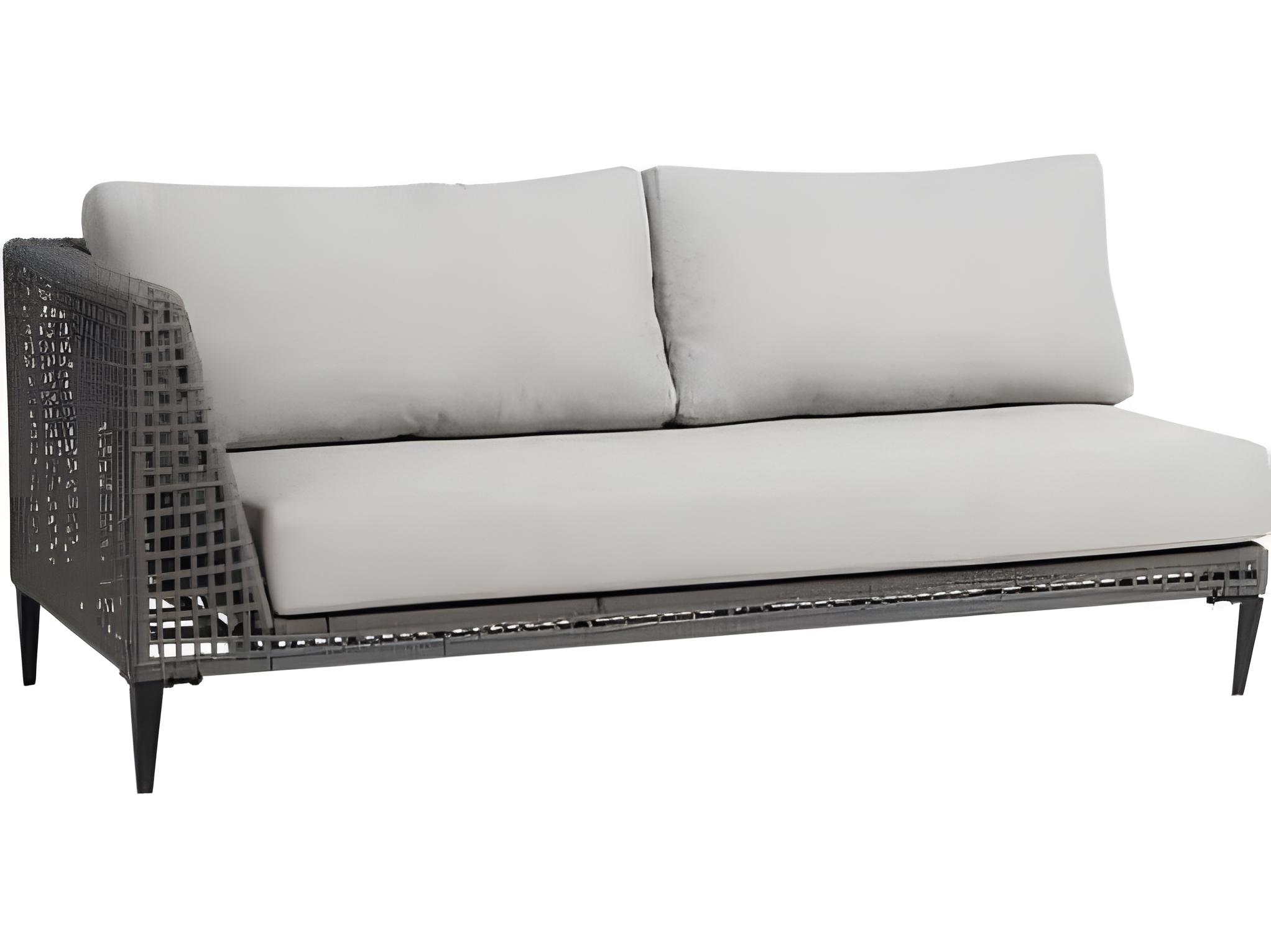 Ratana Genval Silver Black Aluminum Cushion Loveseat