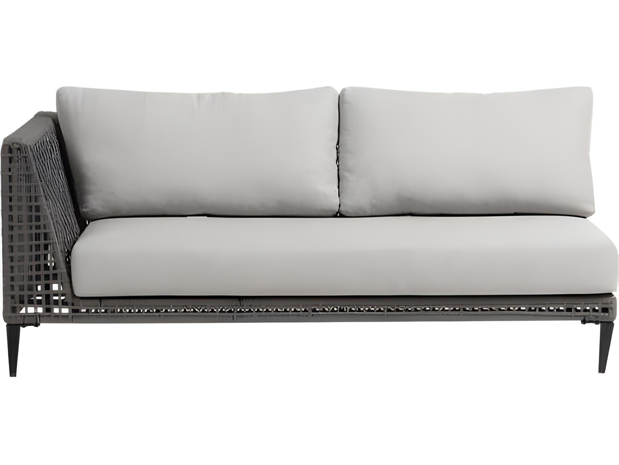 Ratana Genval Silver Black Aluminum Cushion Loveseat