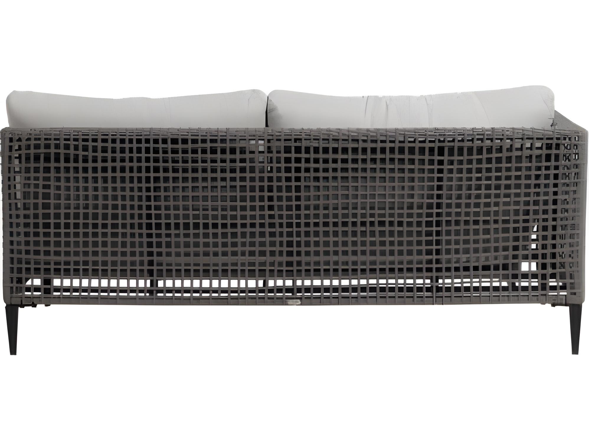 Ratana Genval Silver Black Aluminum Cushion Loveseat
