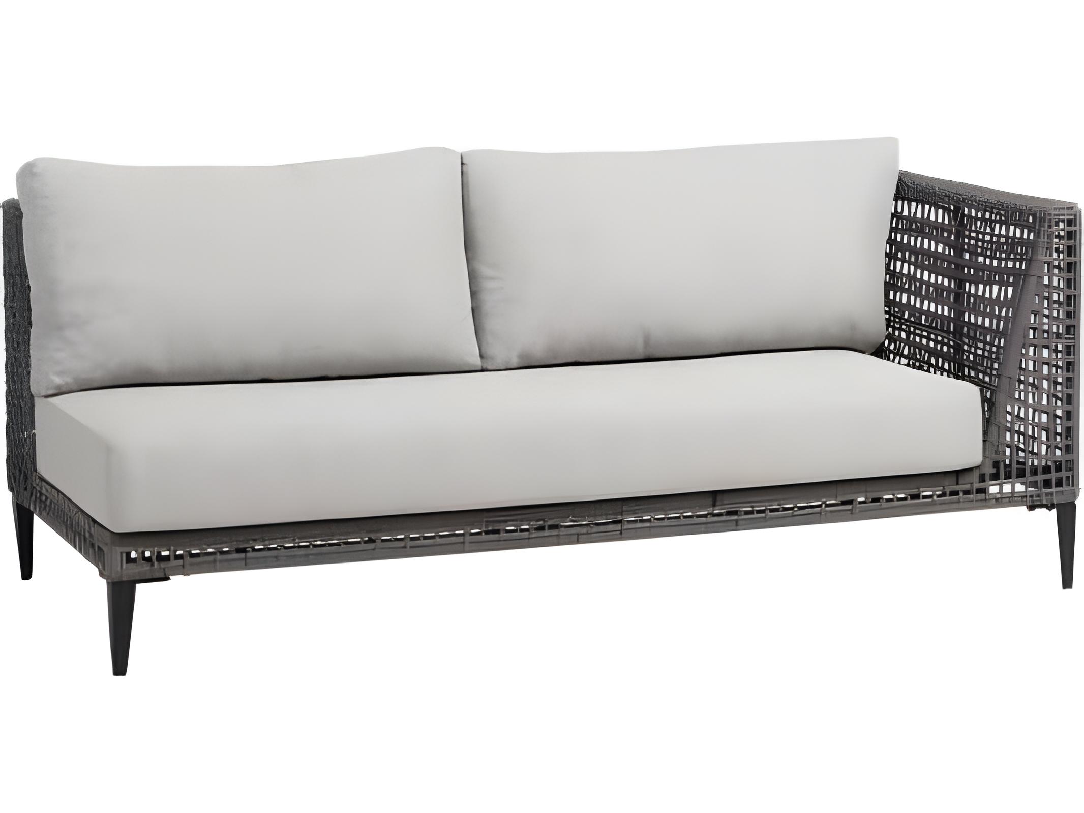 Ratana Genval Silver Black Aluminum Cushion Loveseat