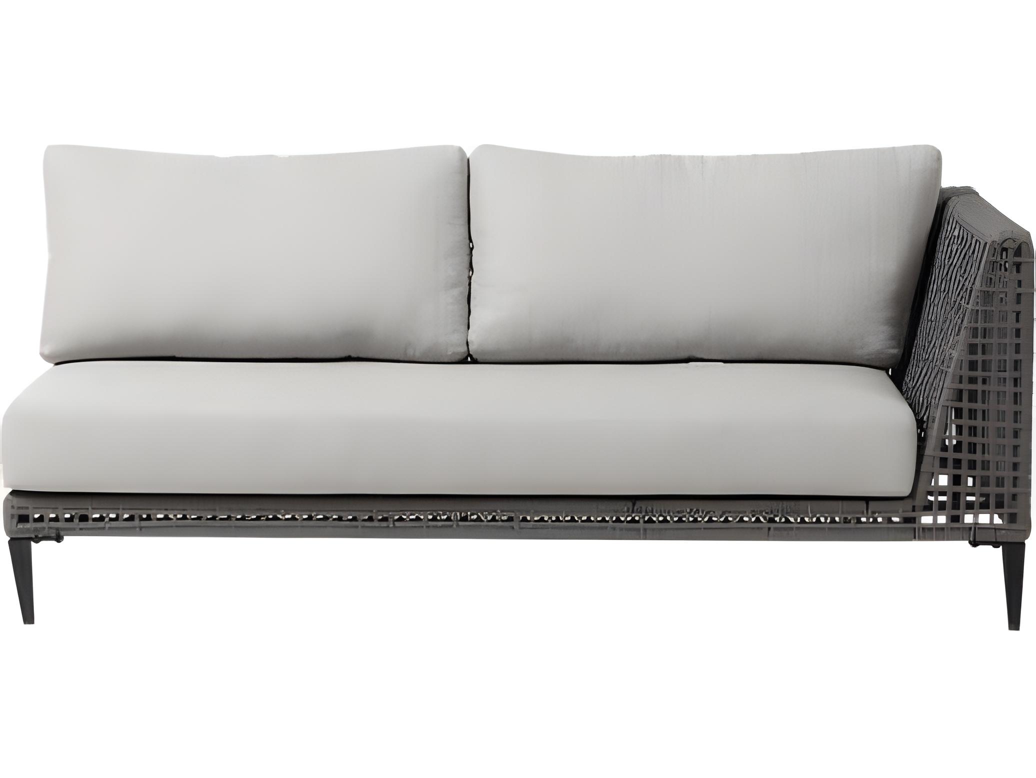 Ratana Genval Silver Black Aluminum Cushion Loveseat