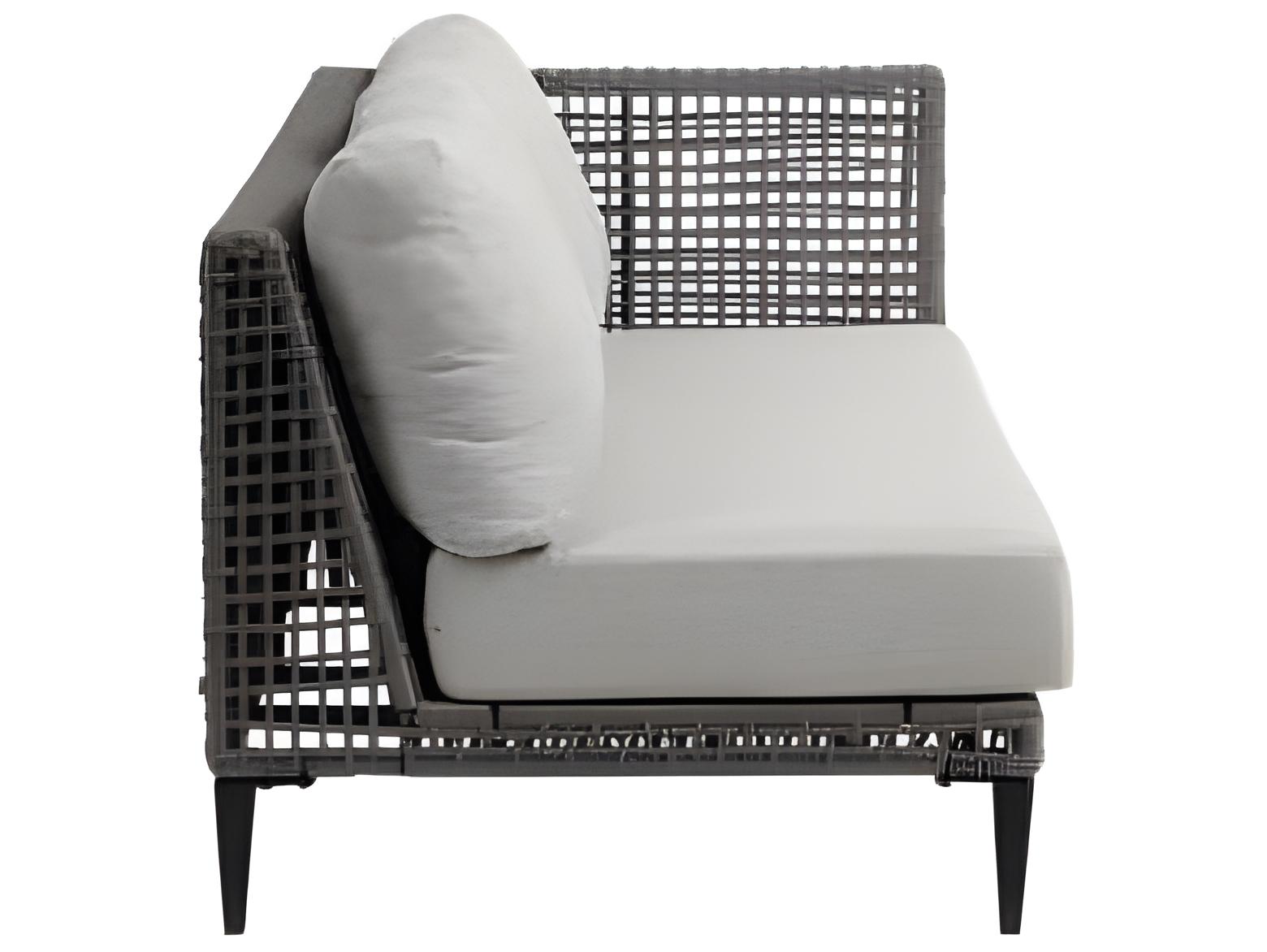 Ratana Genval Silver Black Aluminum Cushion Loveseat