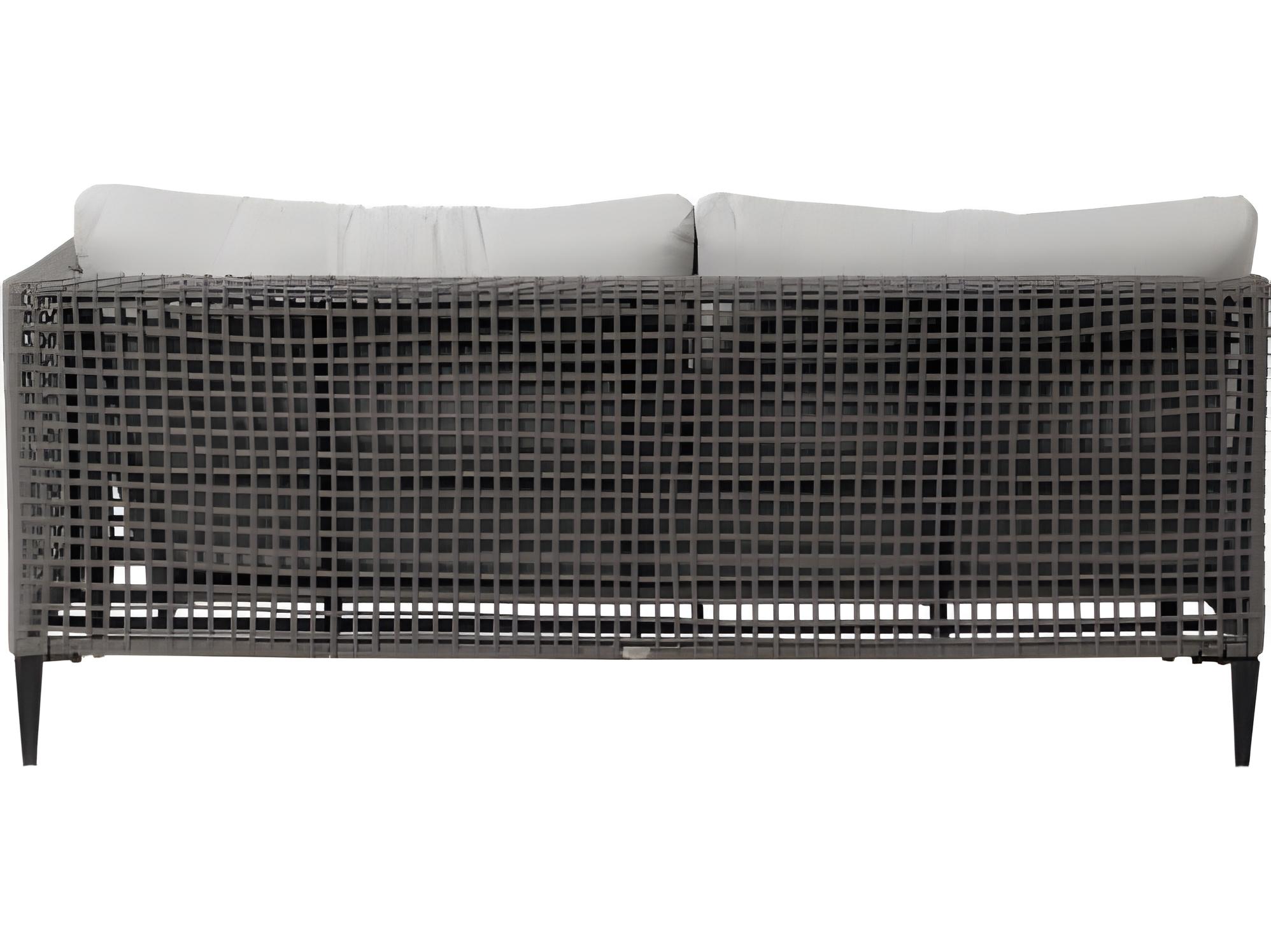 Ratana Genval Silver Black Aluminum Cushion Loveseat