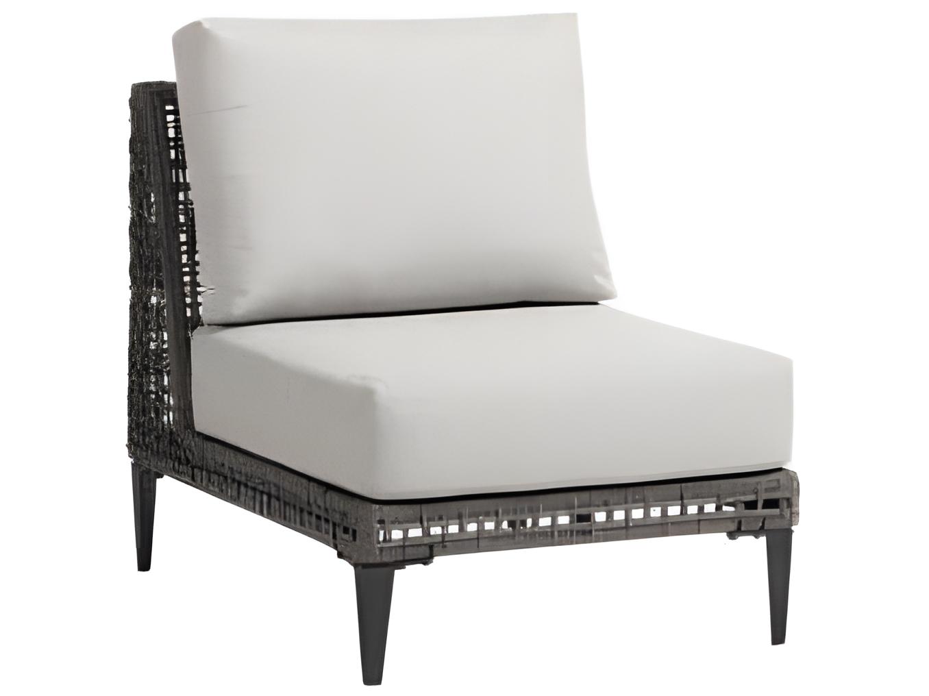 Ratana Genval Silver Black Aluminum Cushion Lounge Chair