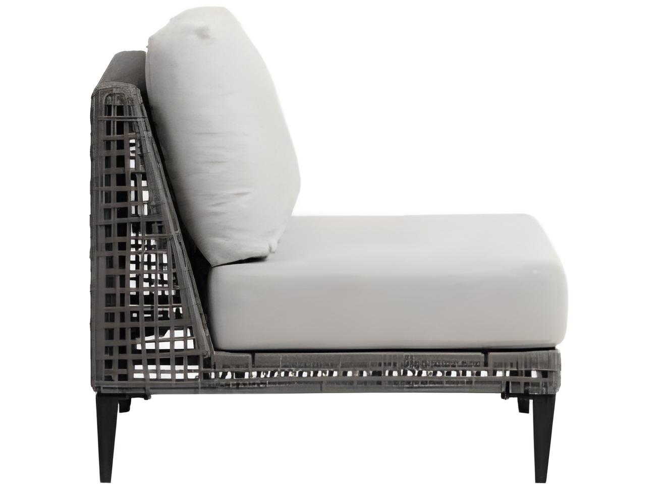 Ratana Genval Silver Black Aluminum Cushion Lounge Chair