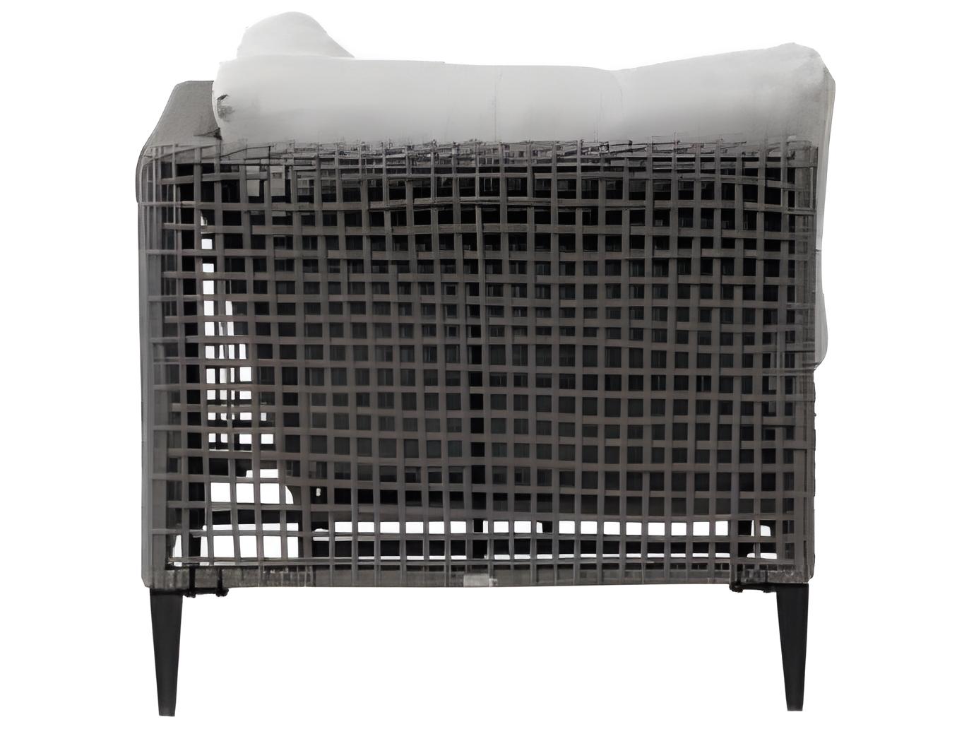 Ratana Genval Silver Black Aluminum Cushion Lounge Chair