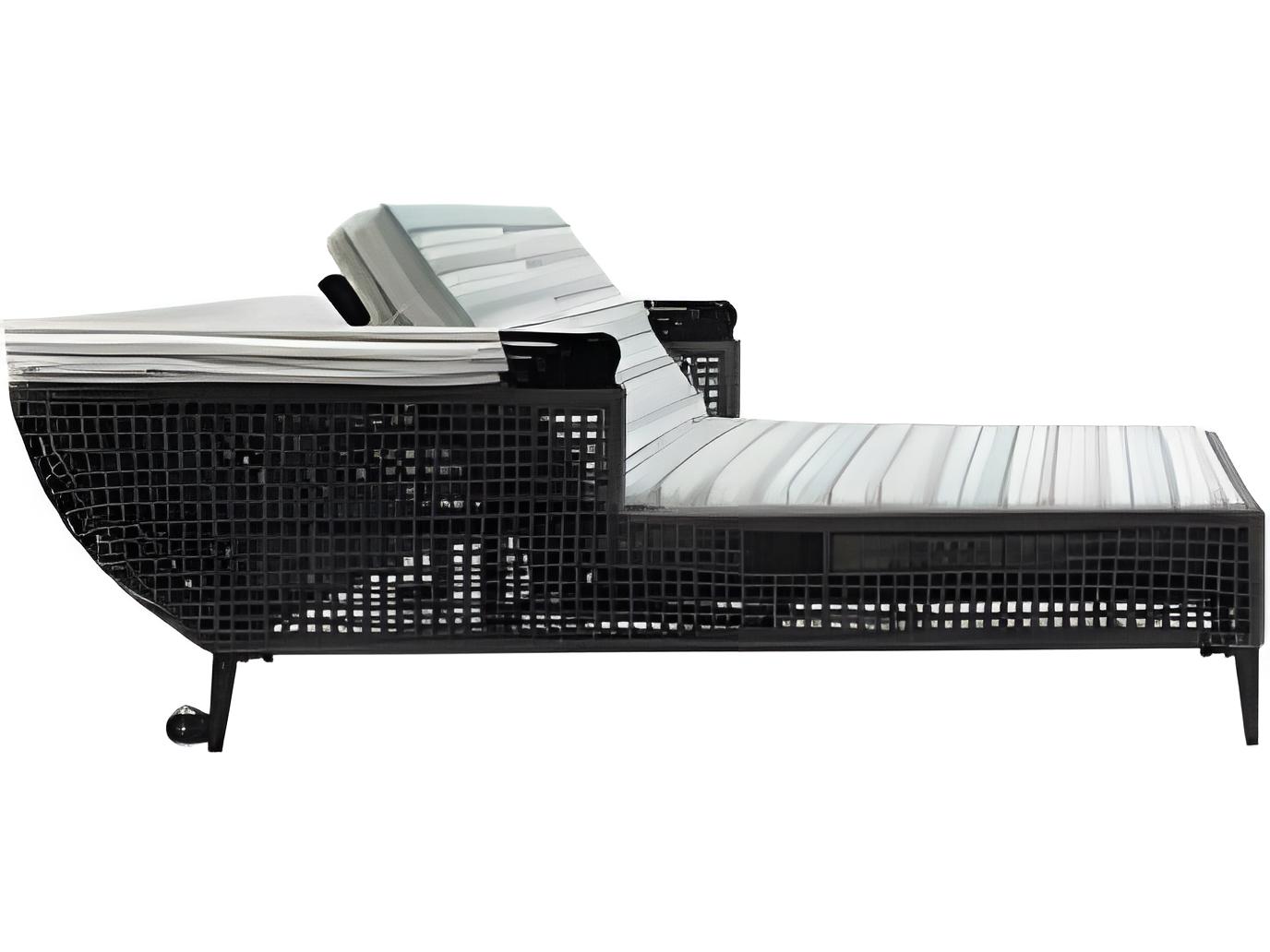 Ratana Genval Silver Black Aluminum Cushion Lounge Bed
