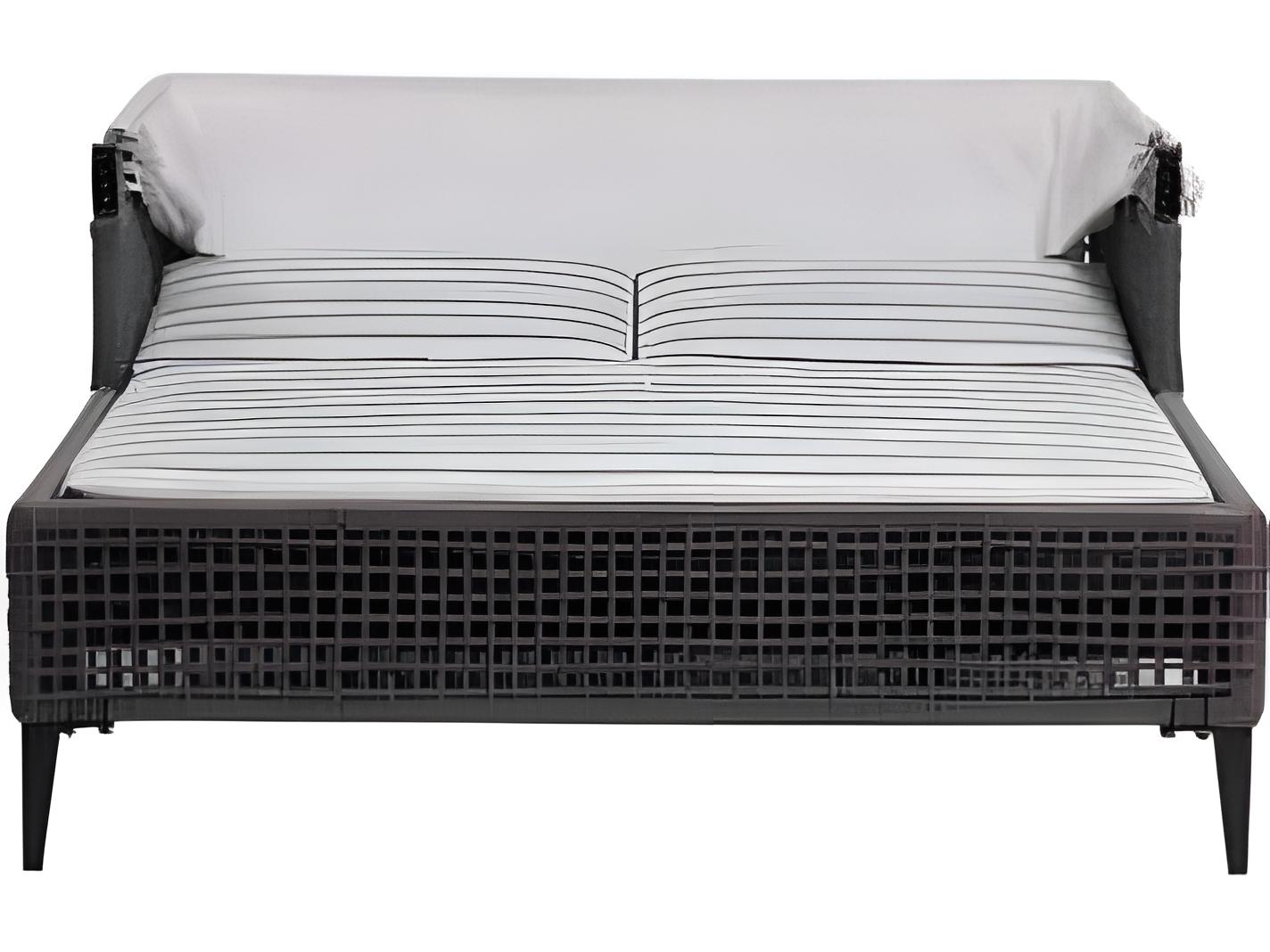 Ratana Genval Silver Black Aluminum Cushion Lounge Bed