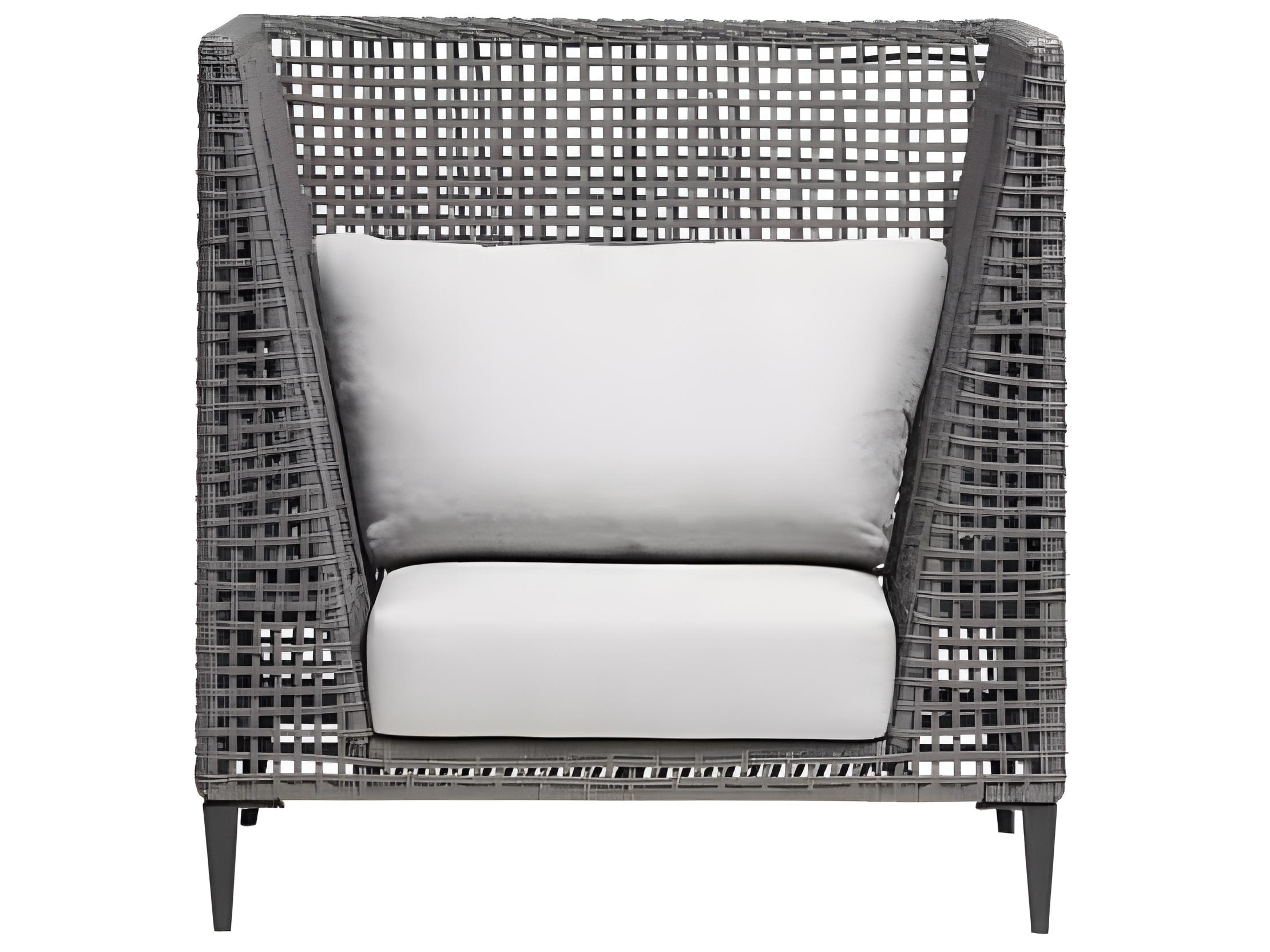 Ratana Genval Silver Black Aluminum Cushion Lounge Chair