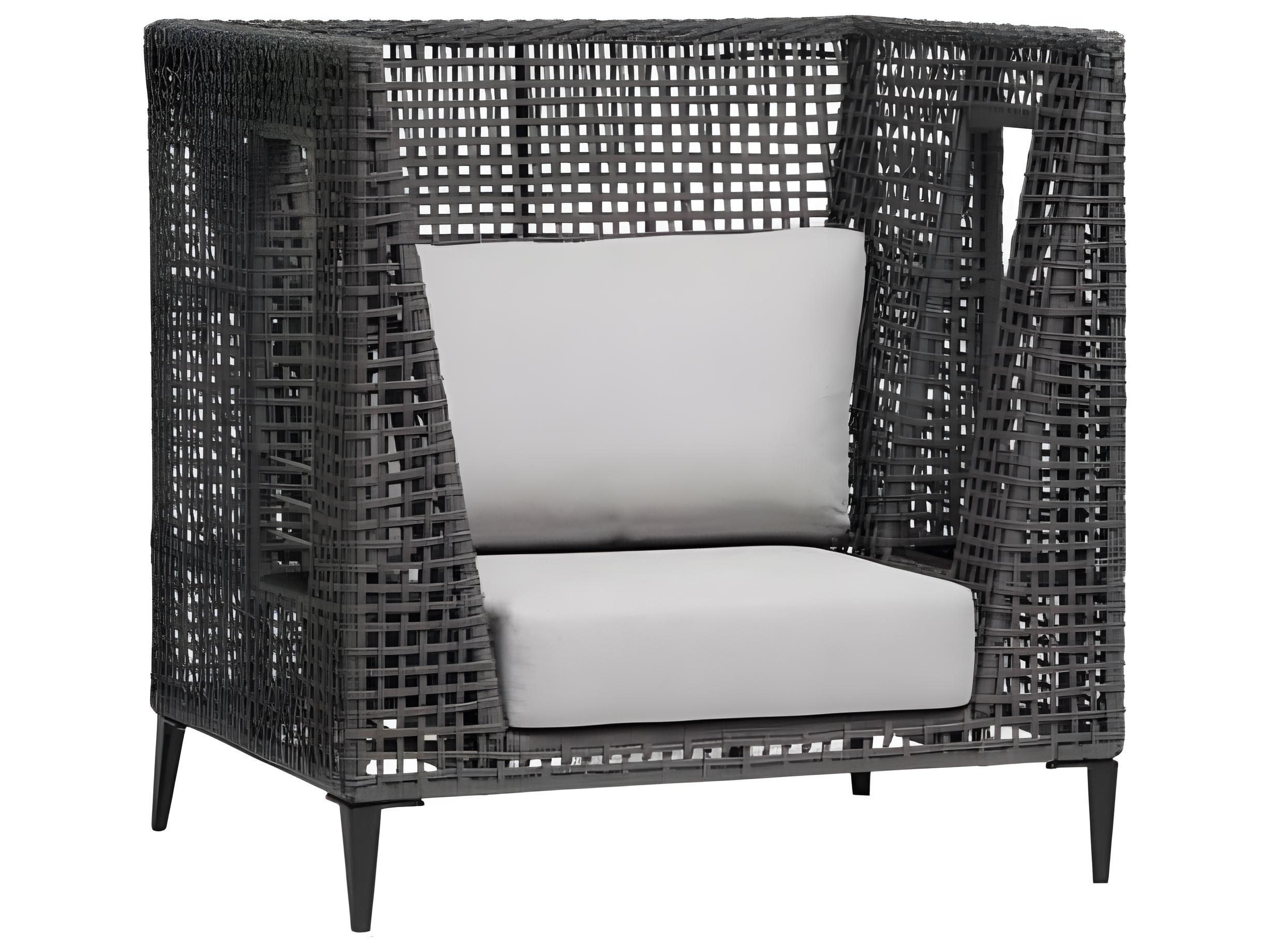 Ratana Genval Silver Black Aluminum Cushion Lounge Chair