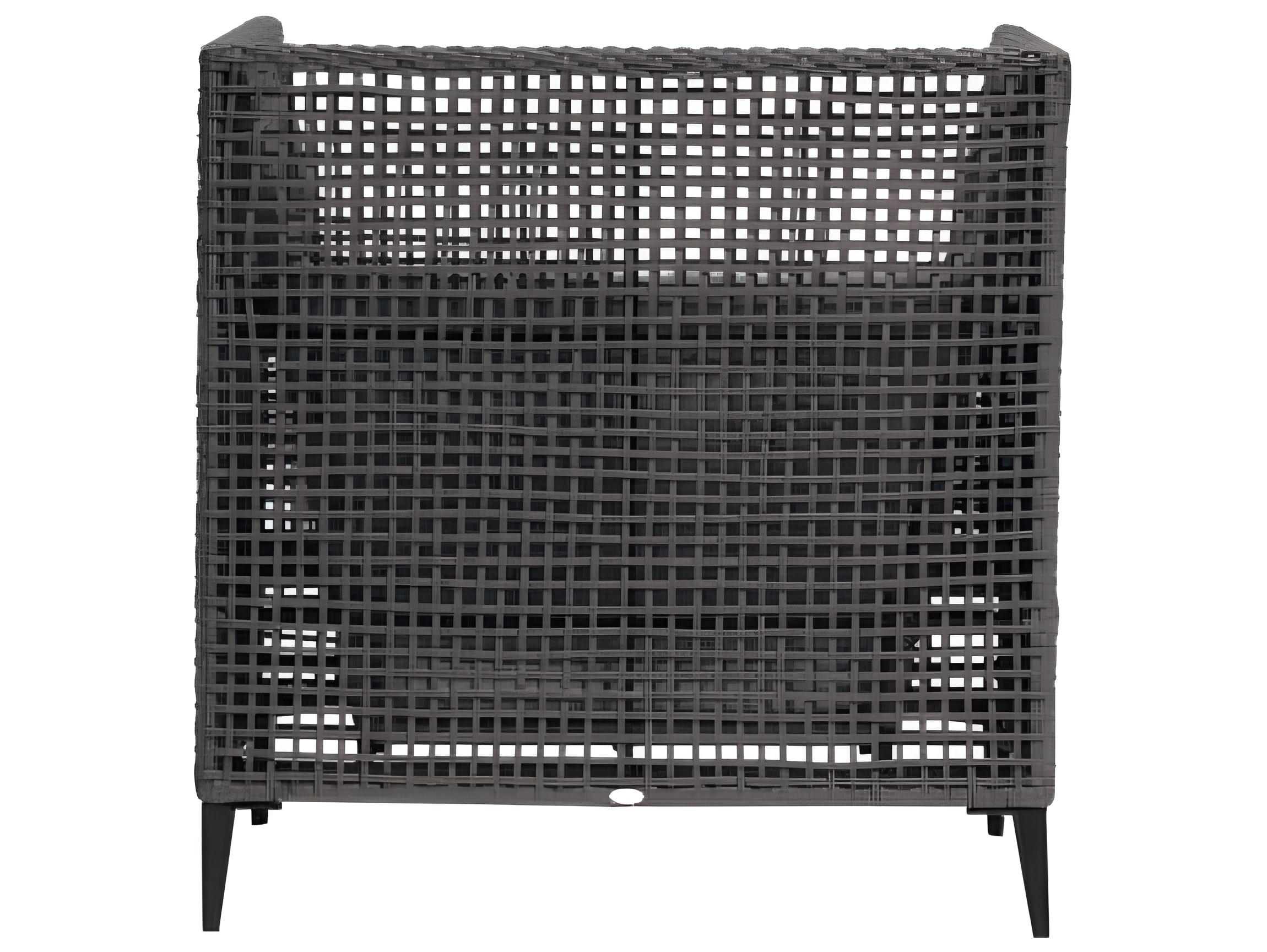 Ratana Genval Silver Black Aluminum Cushion Lounge Chair