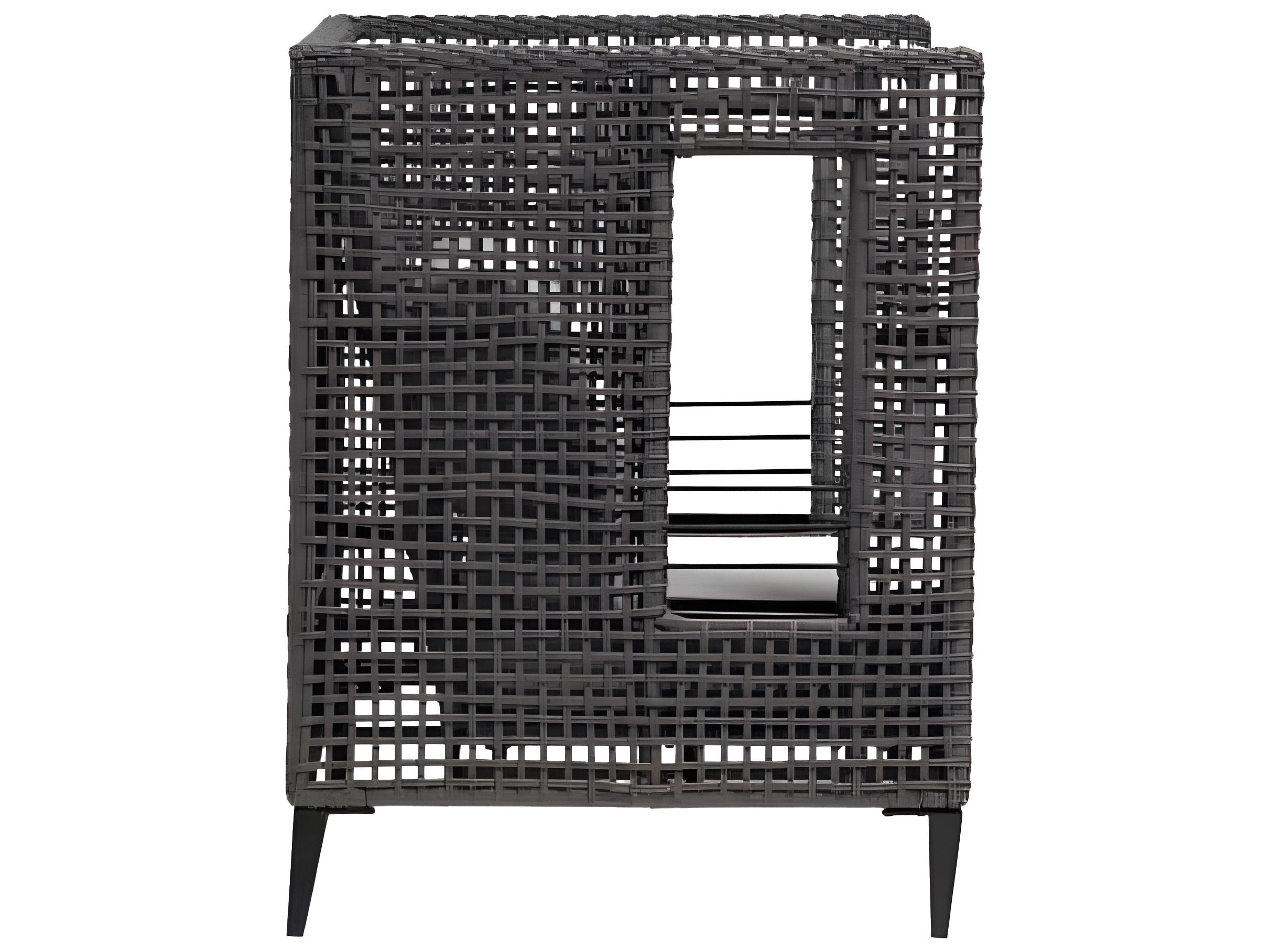 Ratana Genval Silver Black Aluminum Cushion Lounge Chair