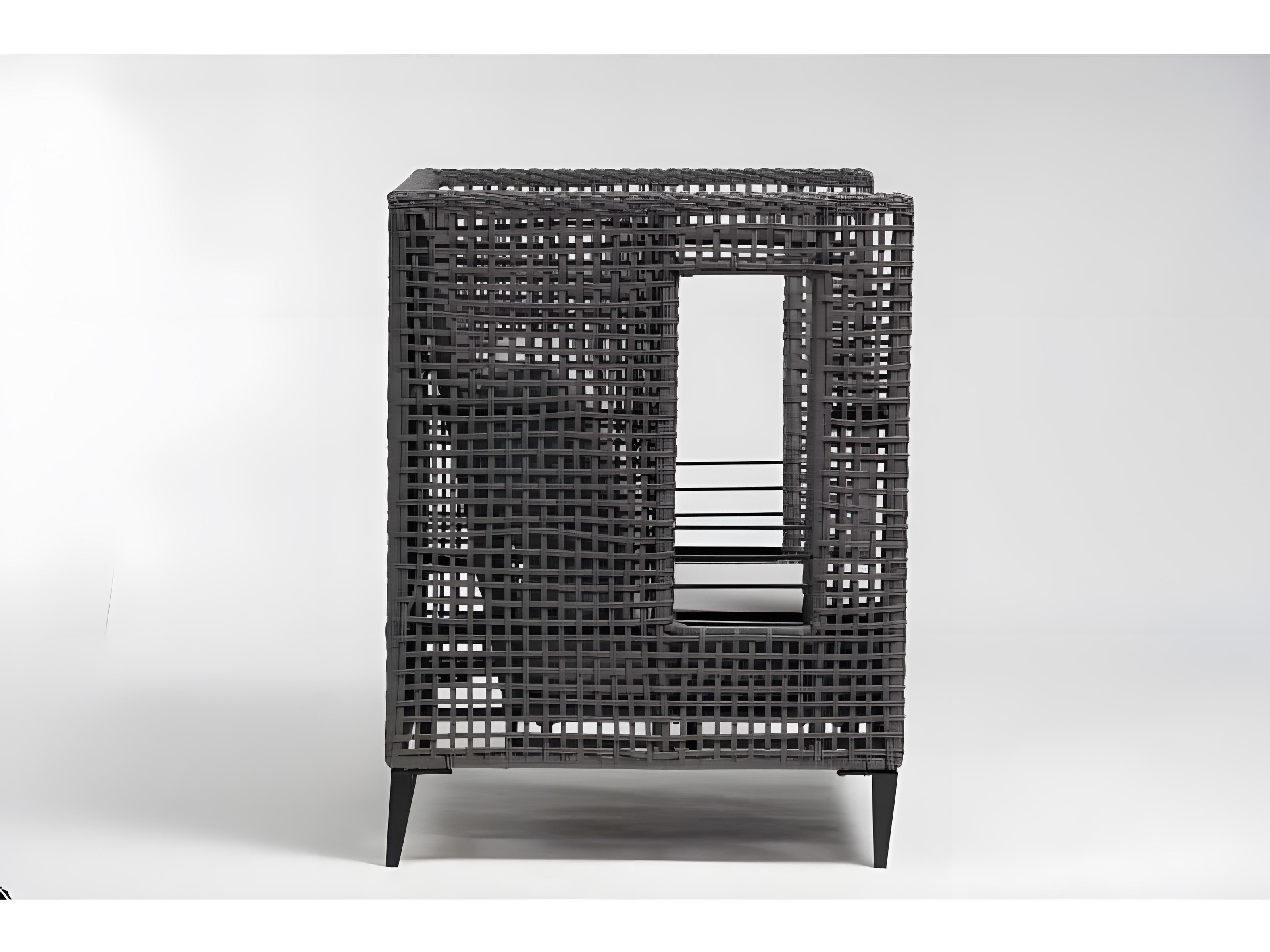 Ratana Genval Silver Black Aluminum Cushion Lounge Chair