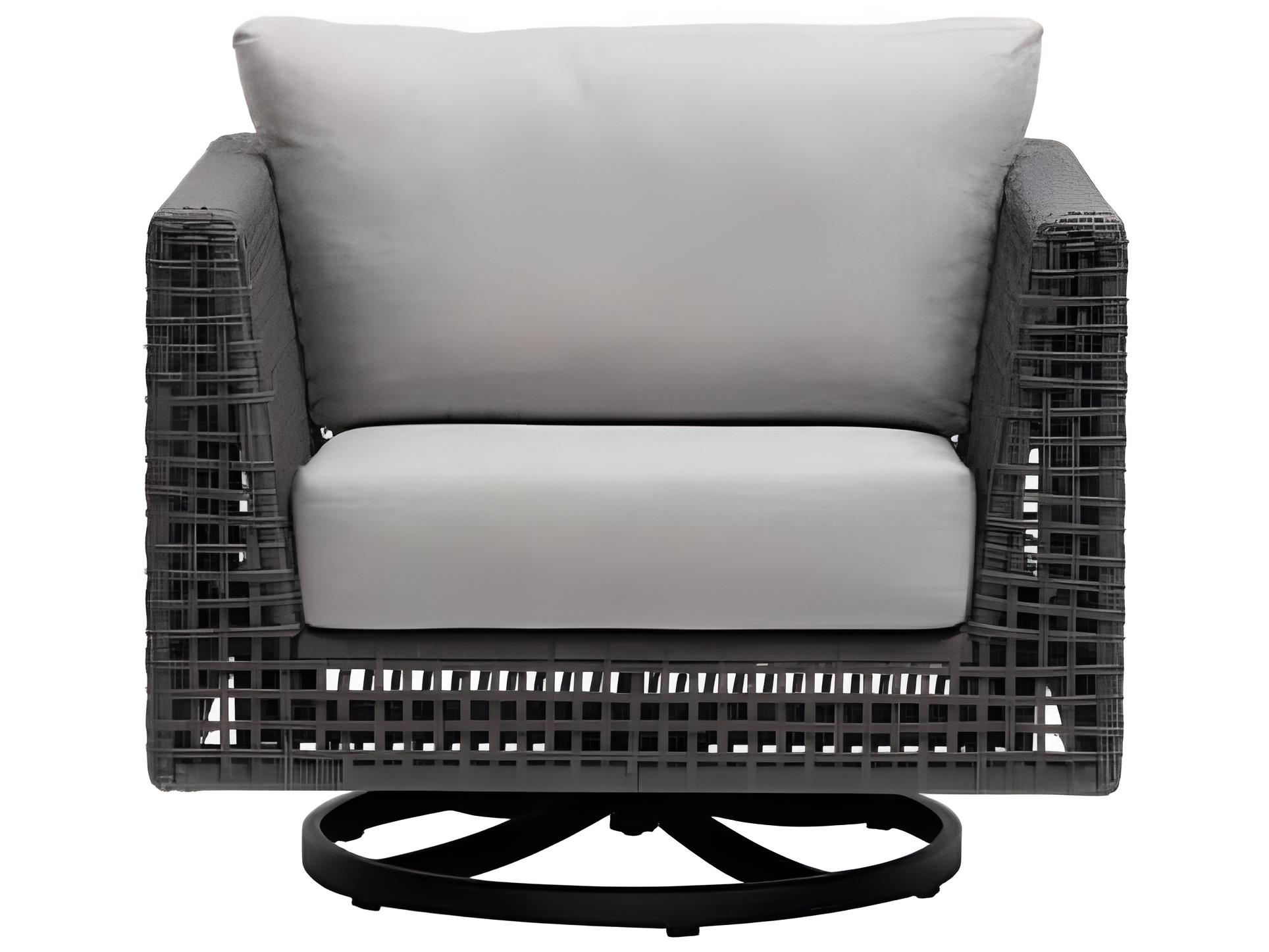 Ratana Genval Silver Black Aluminum Cushion Lounge Chair