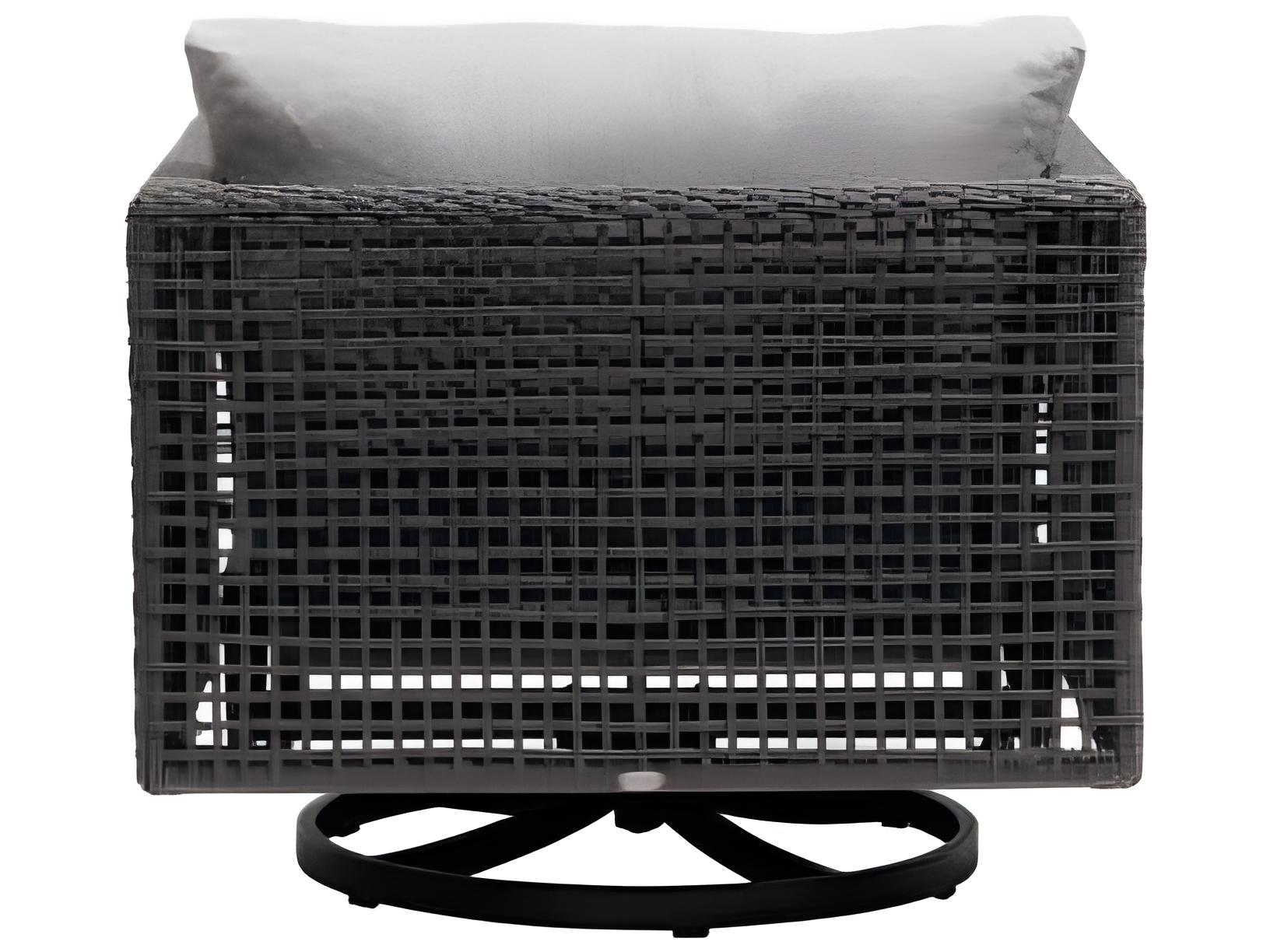 Ratana Genval Silver Black Aluminum Cushion Lounge Chair