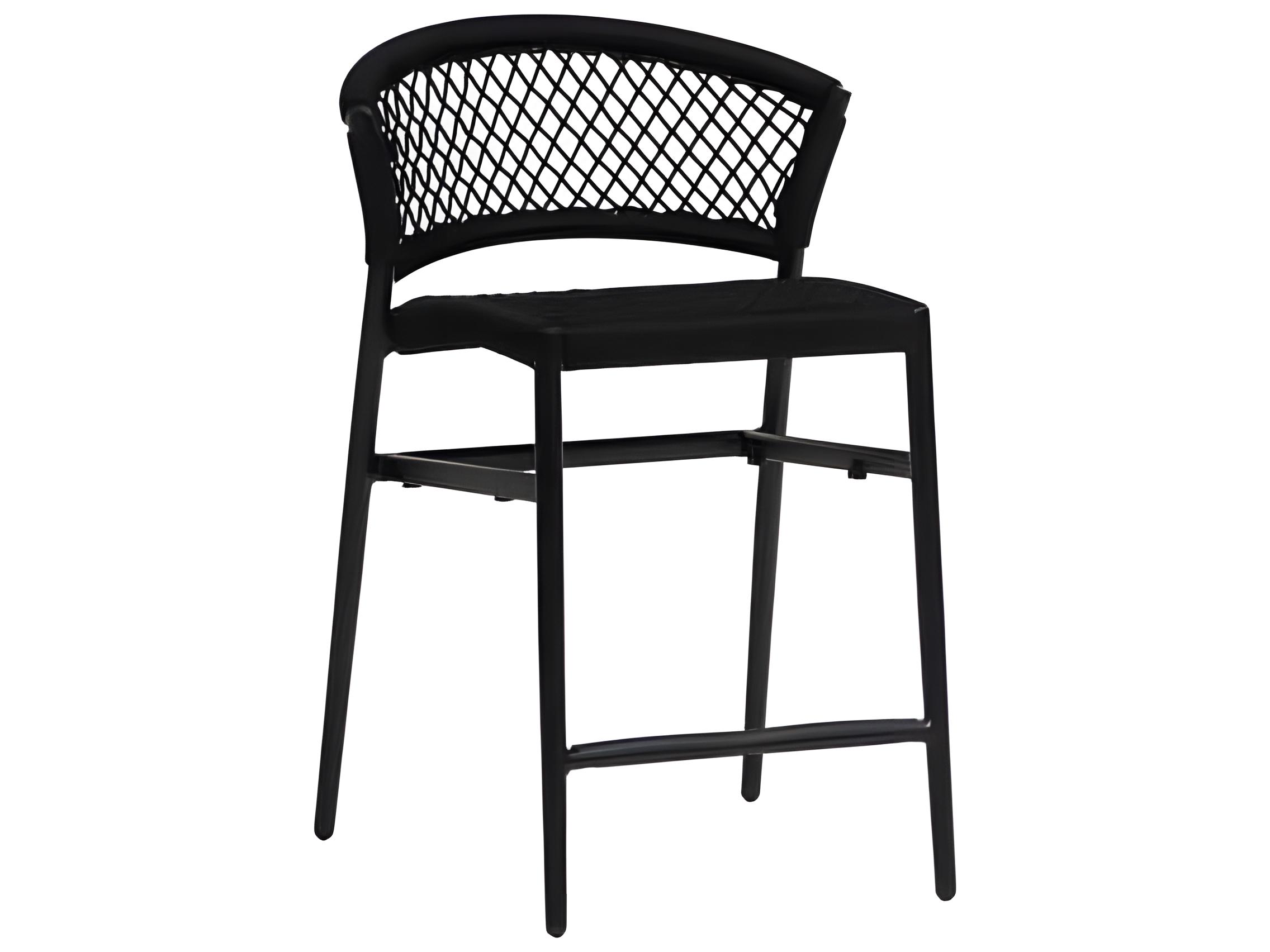 Ratana Ria Silver Black Aluminum Rope Counter Stool