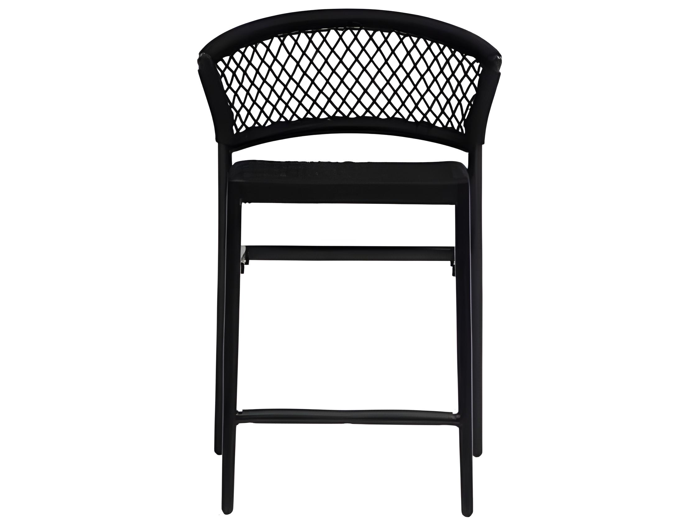 Ratana Ria Silver Black Aluminum Rope Counter Stool