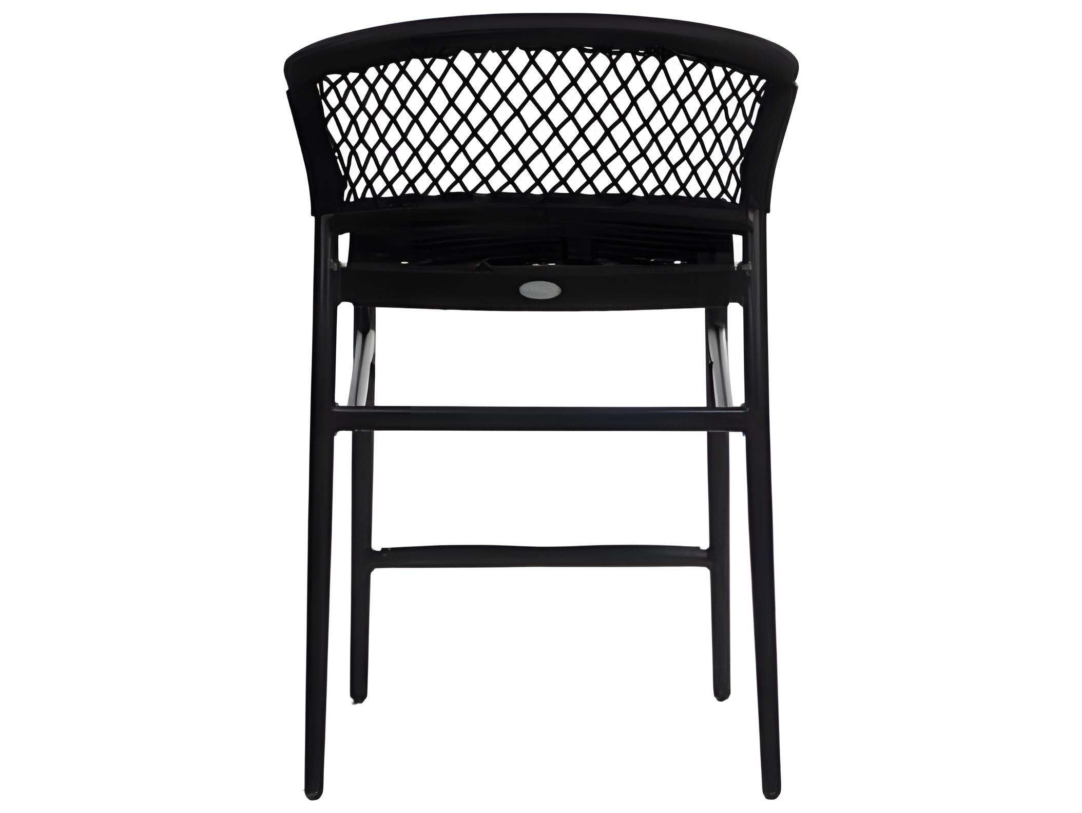 Ratana Ria Silver Black Aluminum Rope Counter Stool