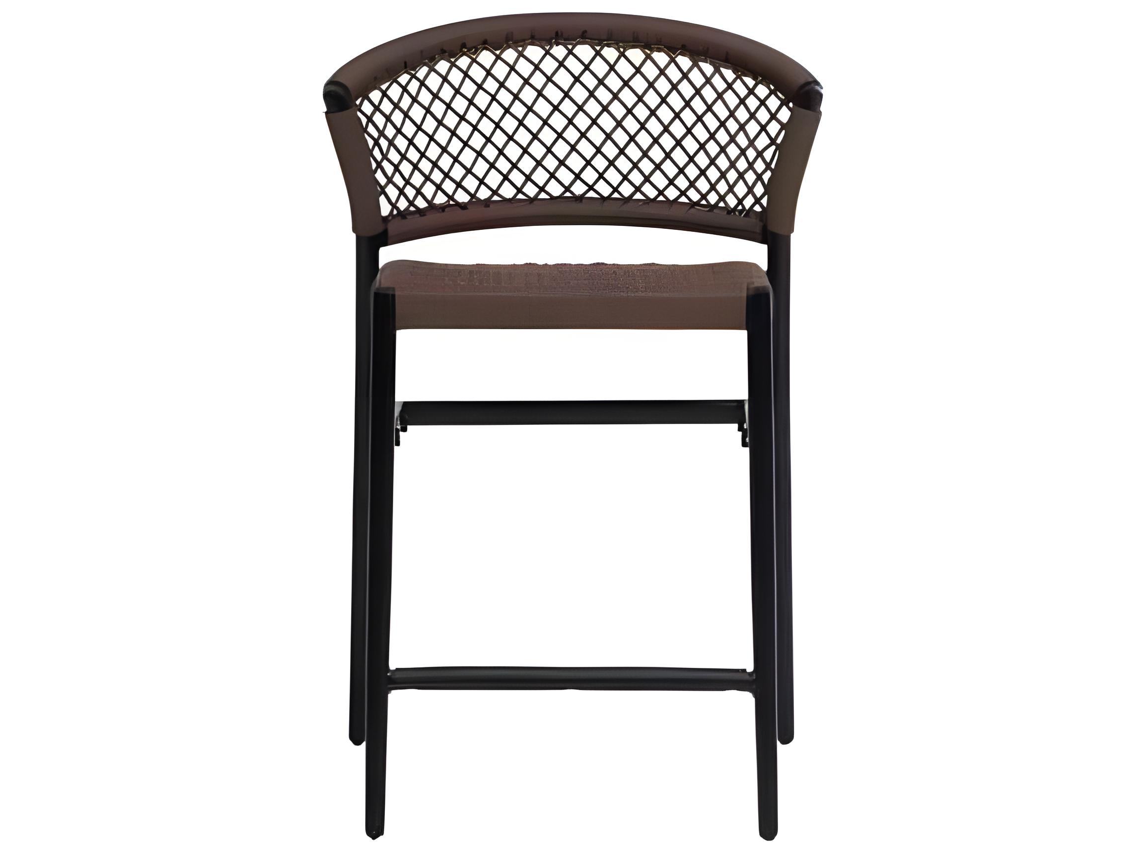 Ratana Ria Silver Black Aluminum Rope Counter Stool