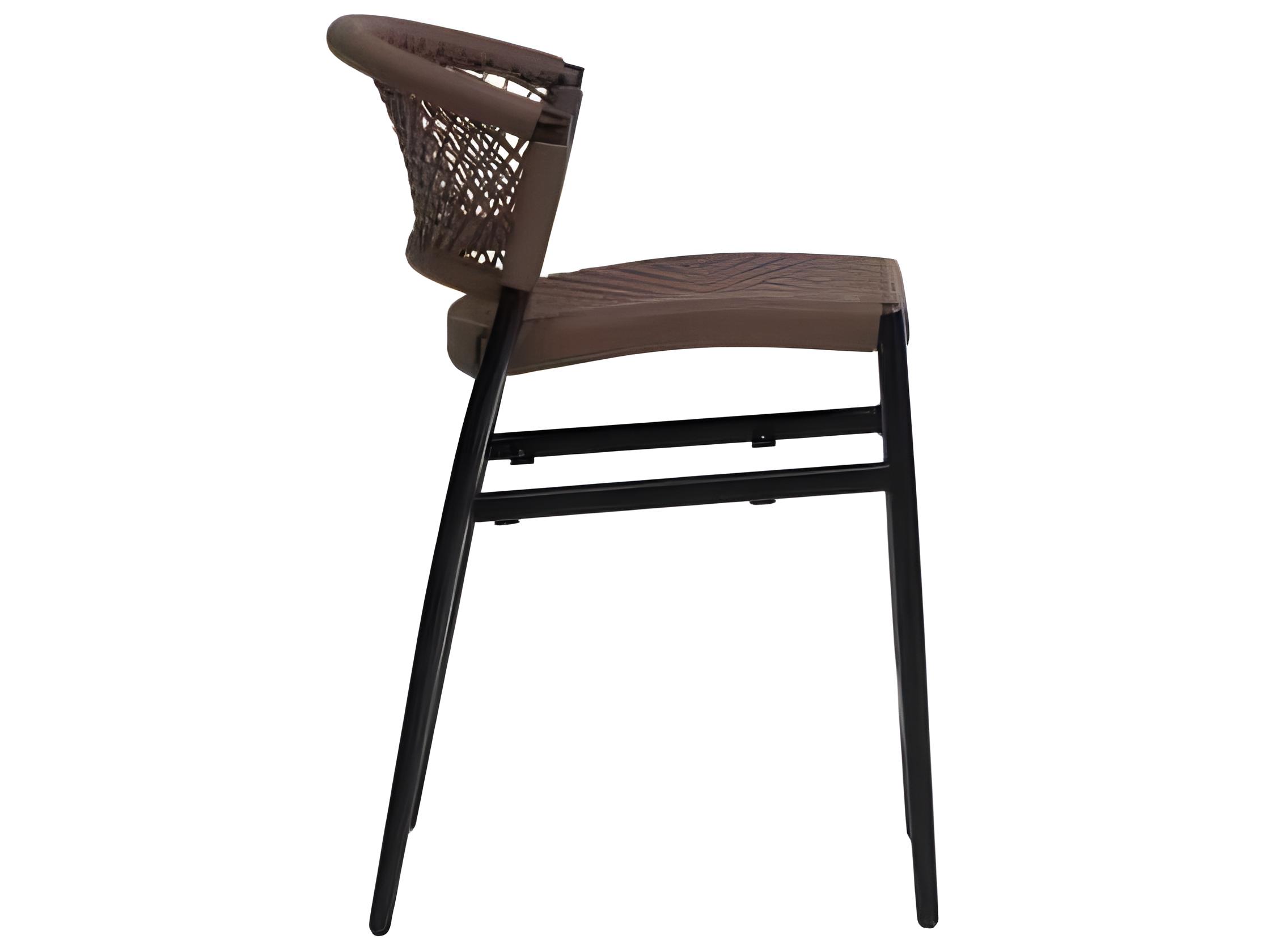 Ratana Ria Silver Black Aluminum Rope Counter Stool