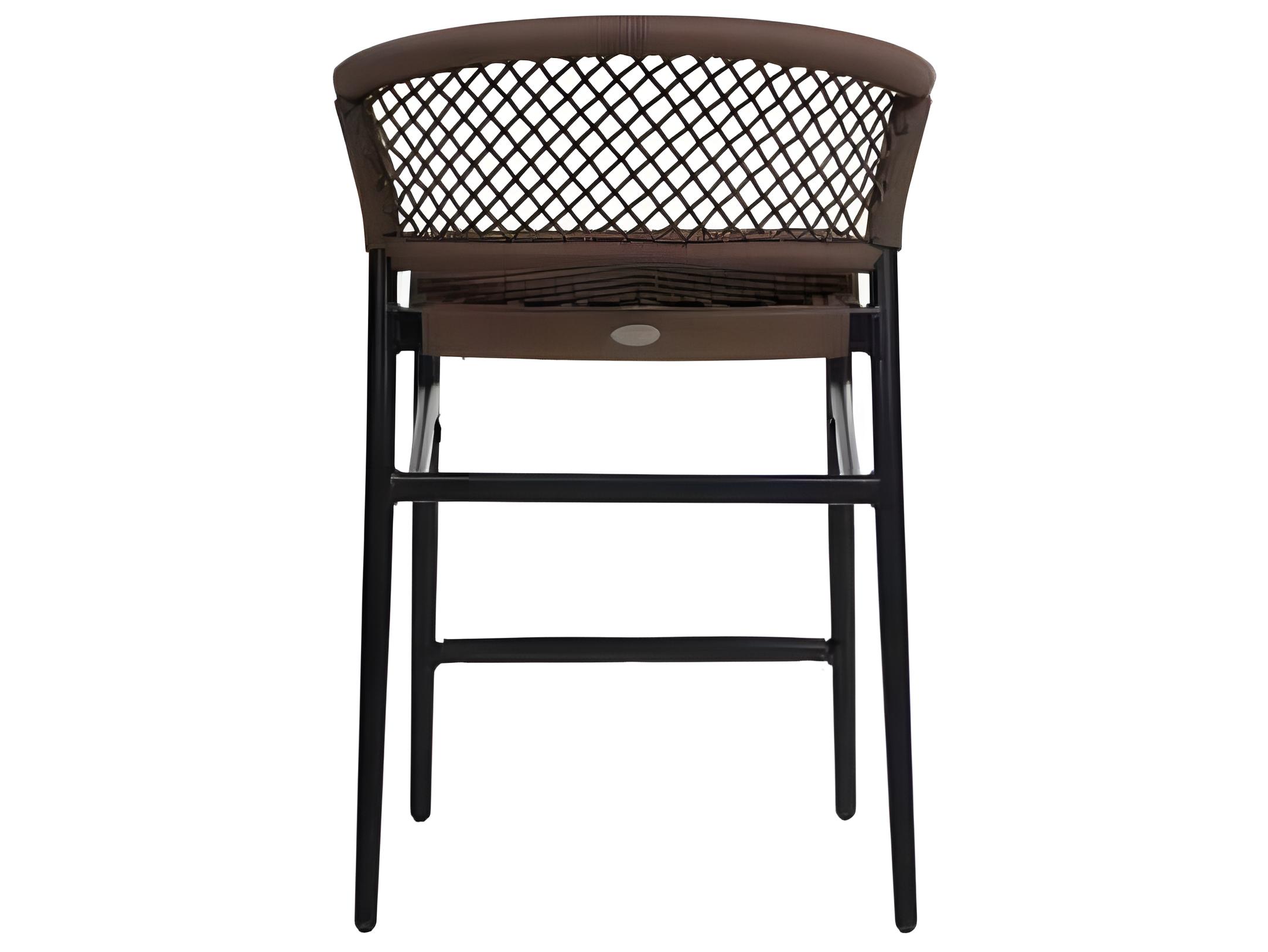 Ratana Ria Silver Black Aluminum Rope Counter Stool