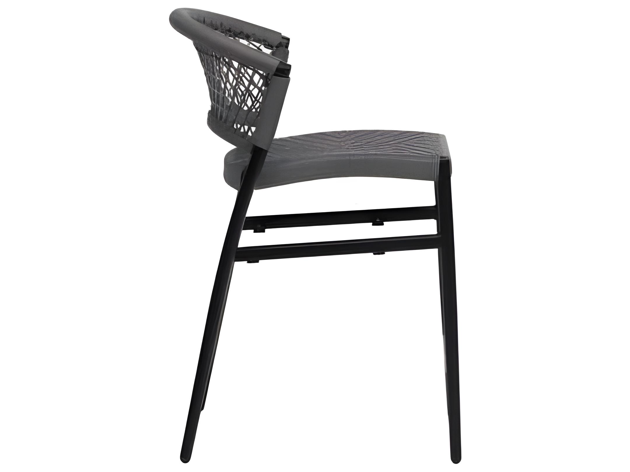 Ratana Ria Silver Black Aluminum Rope Counter Stool