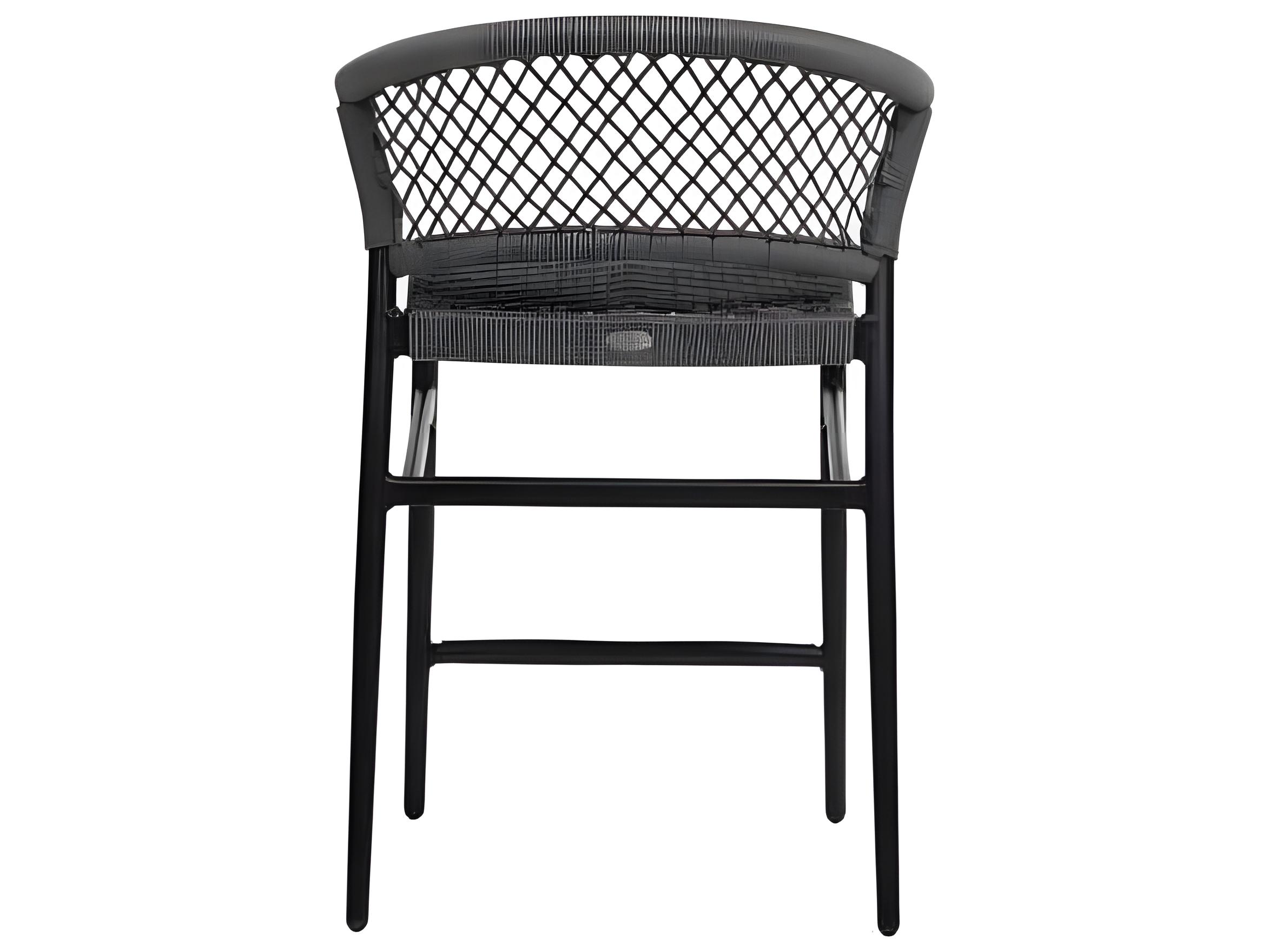 Ratana Ria Silver Black Aluminum Rope Counter Stool