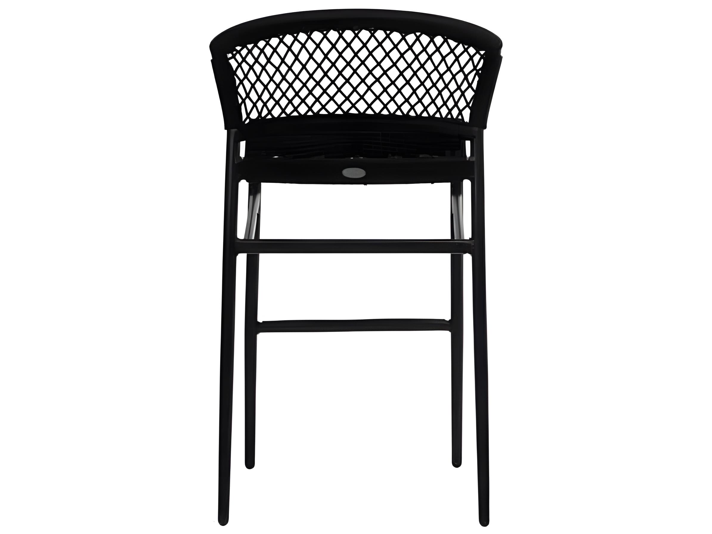 Ratana Ria Silver Black Aluminum Rope Bar Stool
