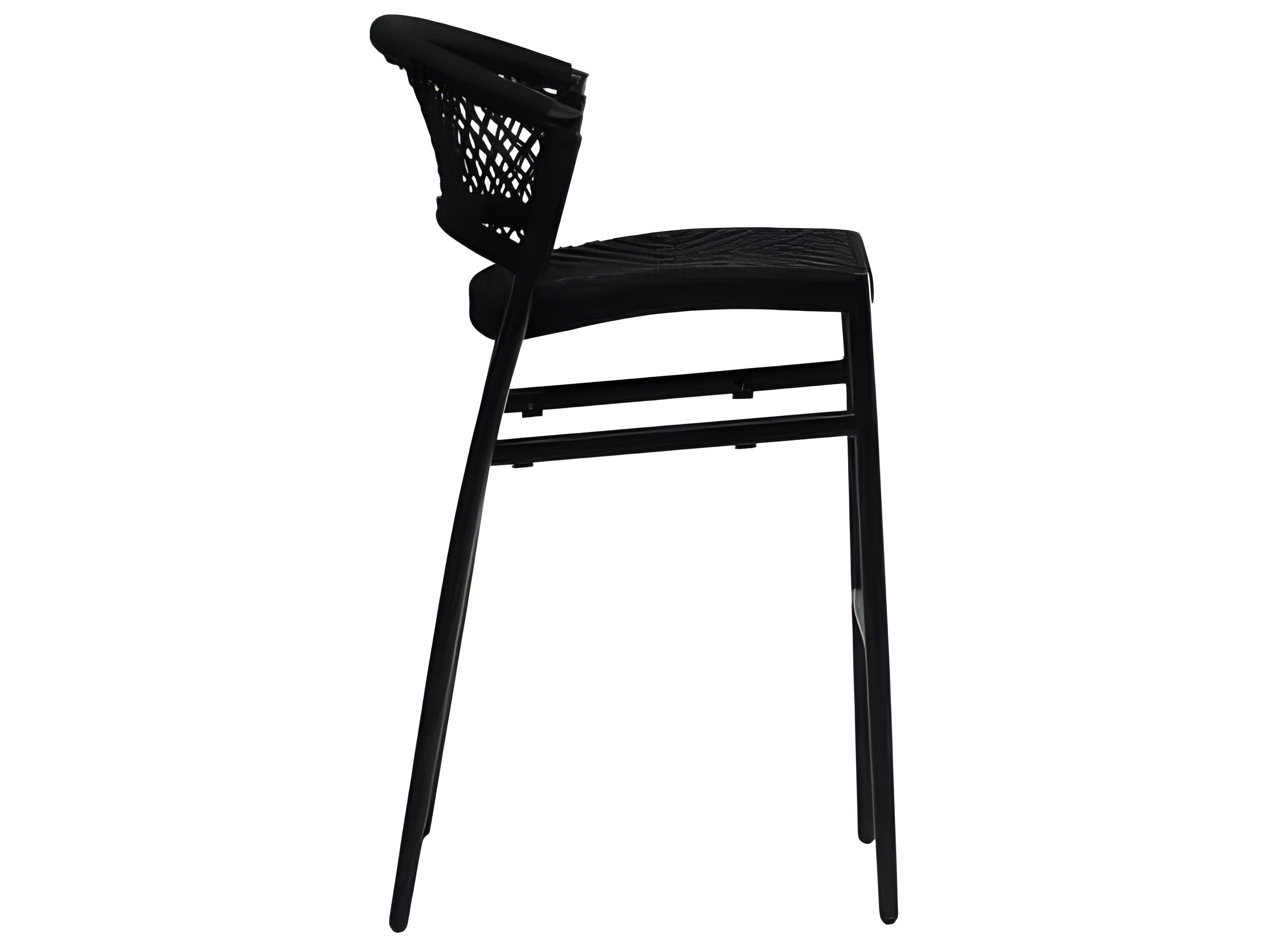 Ratana Ria Silver Black Aluminum Rope Bar Stool