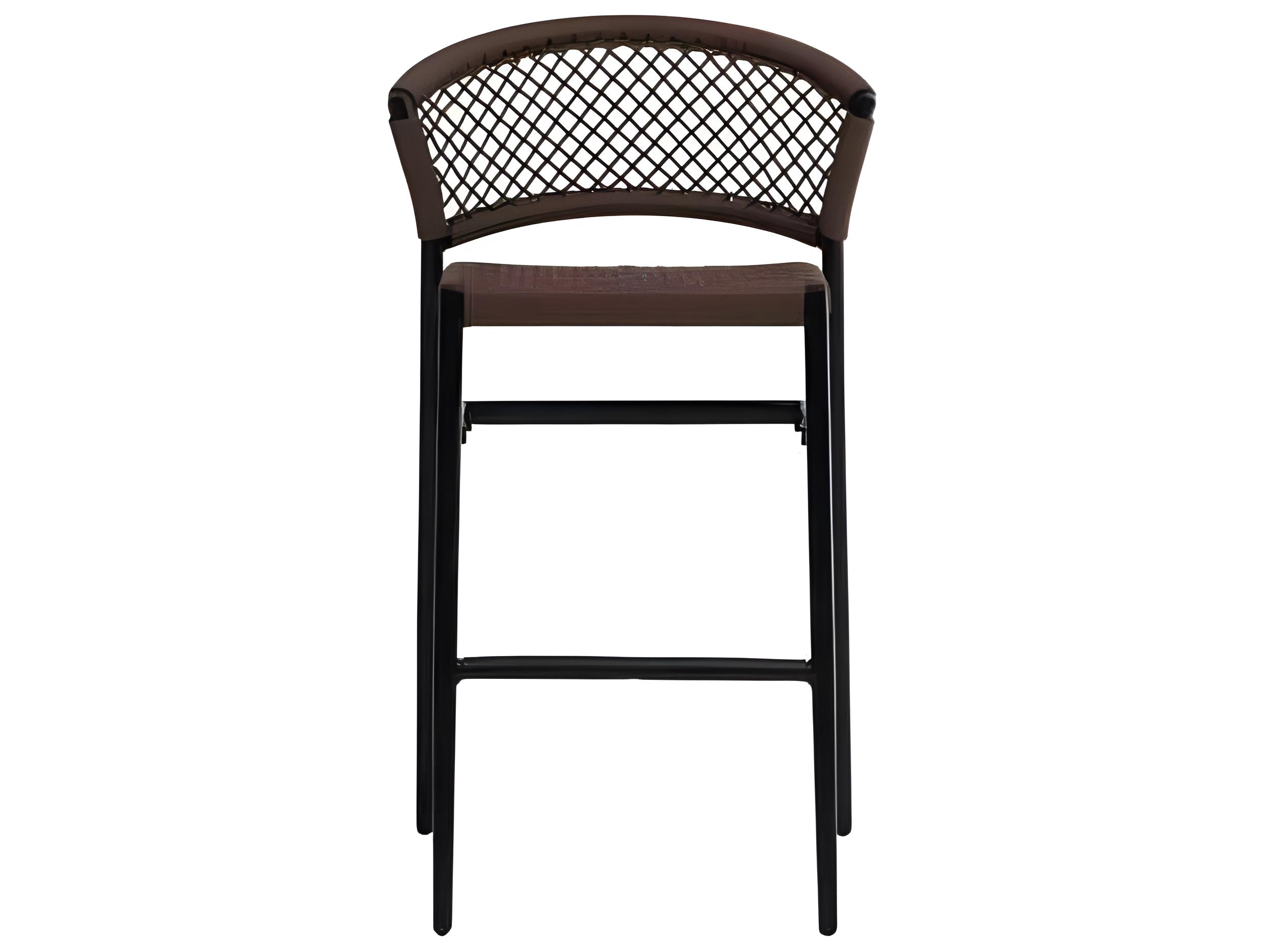 Ratana Ria Silver Black Aluminum Rope Bar Stool