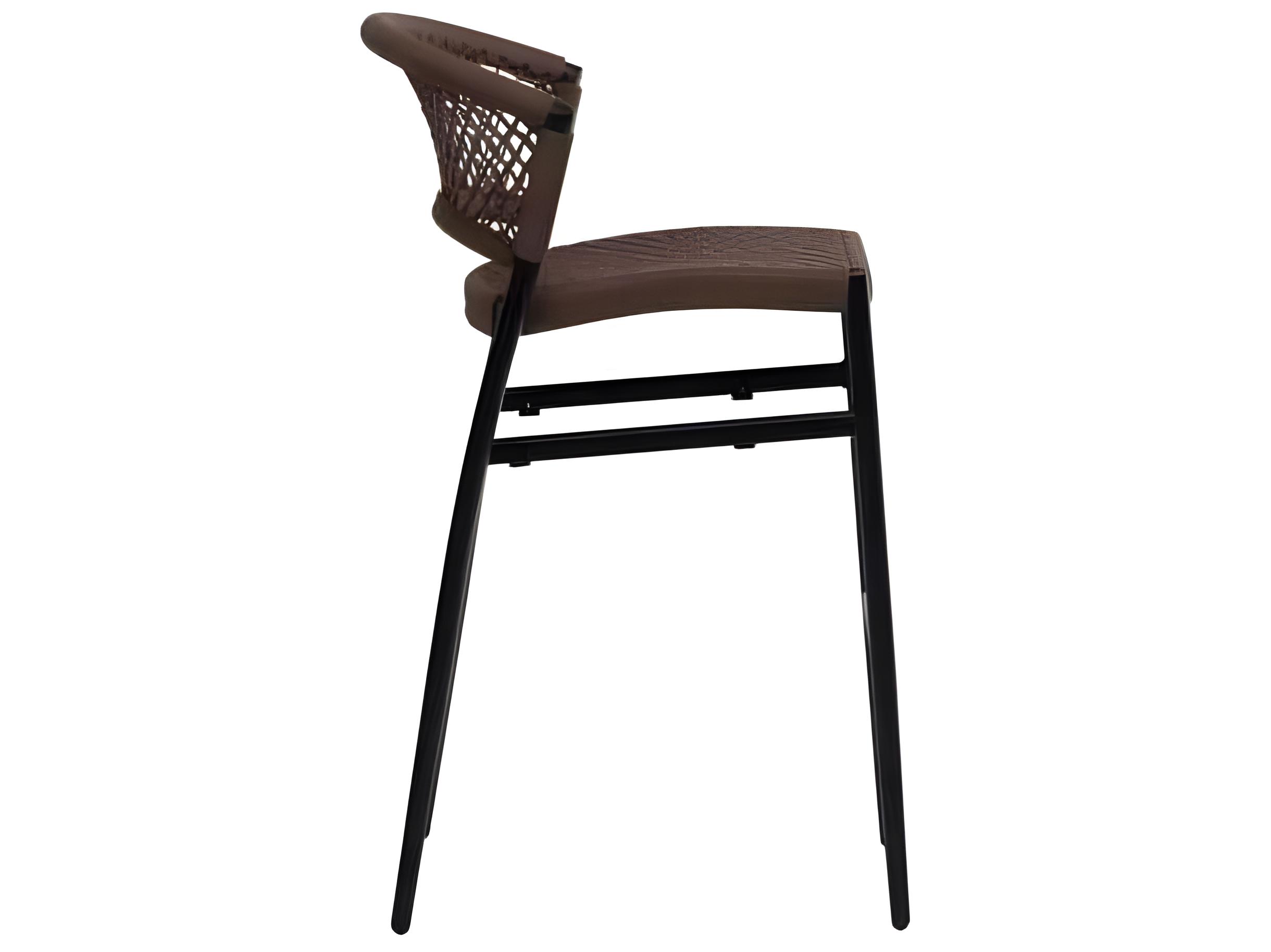 Ratana Ria Silver Black Aluminum Rope Bar Stool