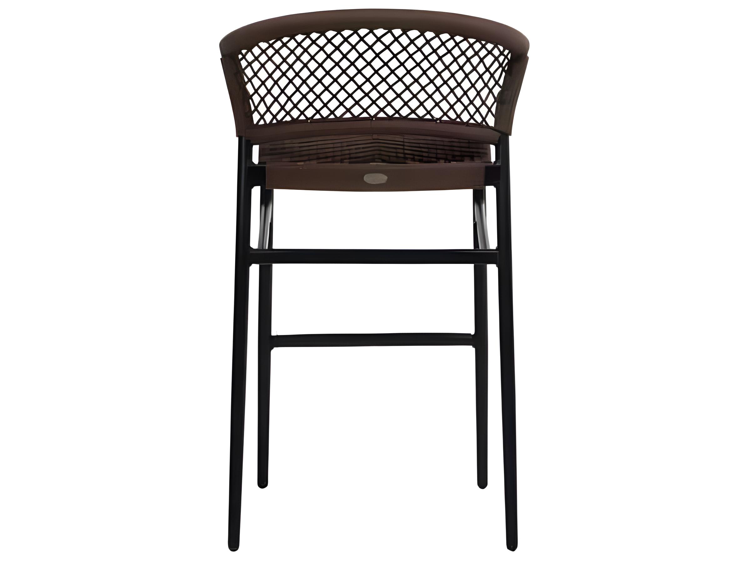 Ratana Ria Silver Black Aluminum Rope Bar Stool